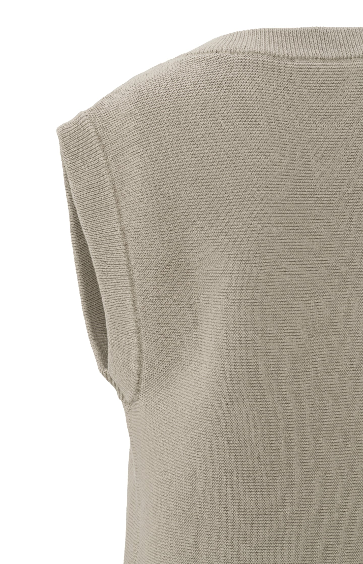 Spencer with square neck and ribbed details in cotton blend