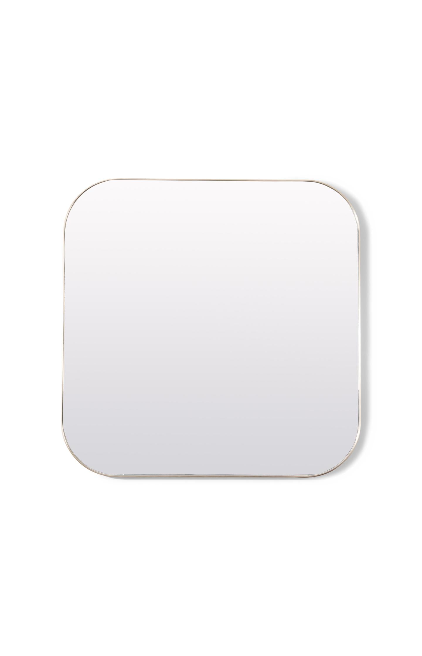 Square mirror with metal frame