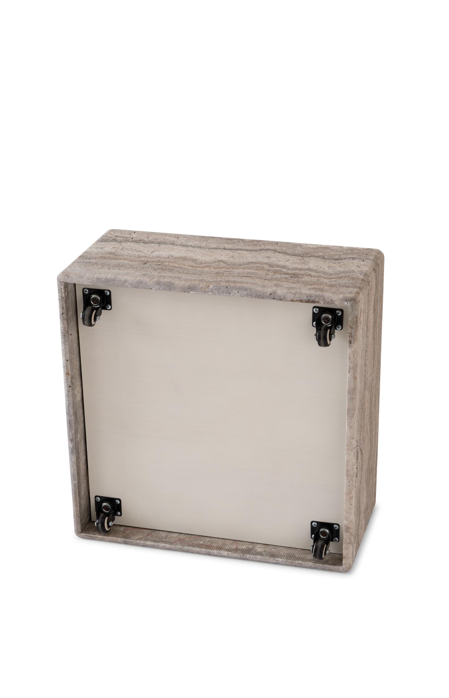 Square natural stone side table