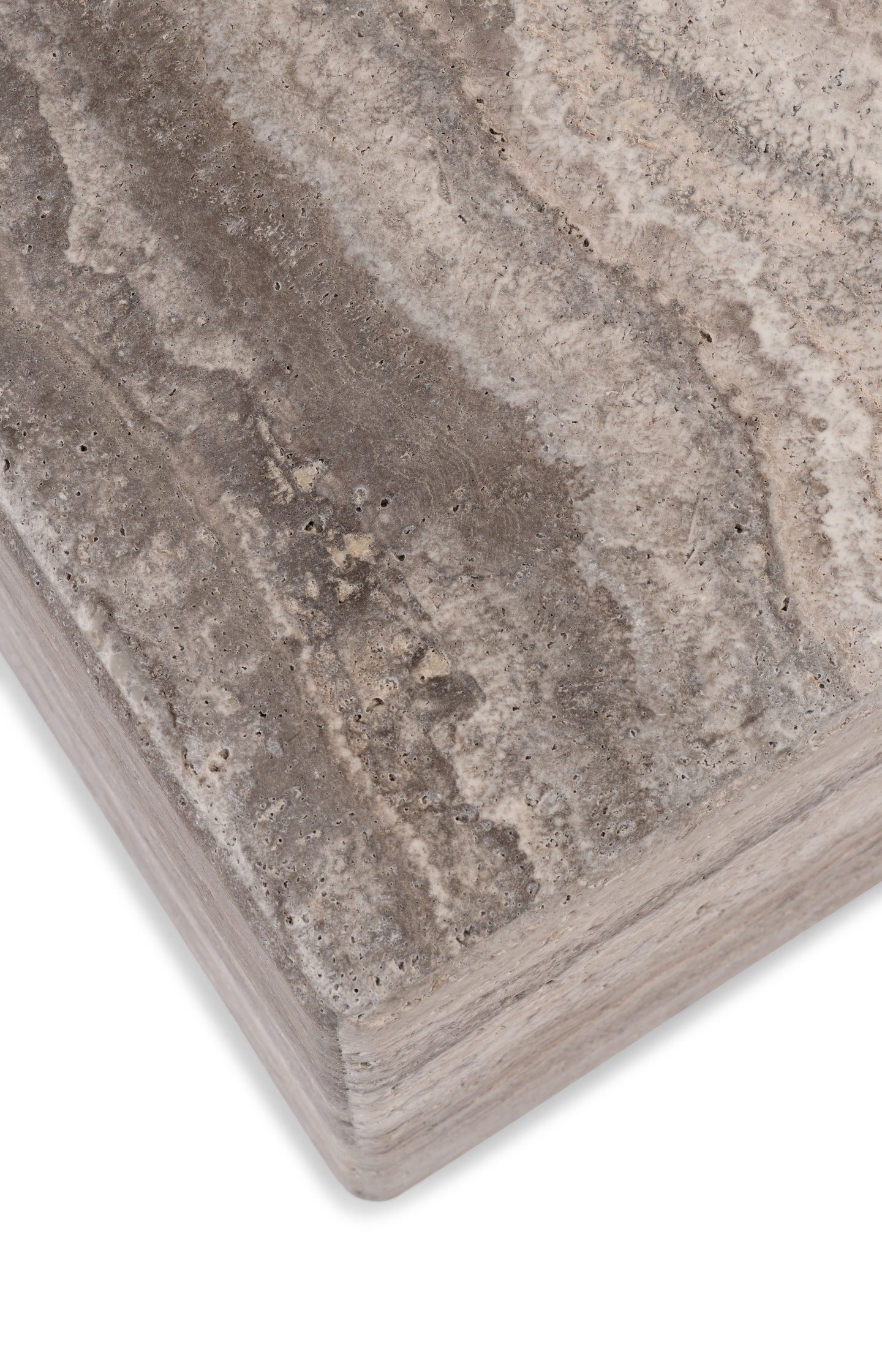 Square natural stone side table