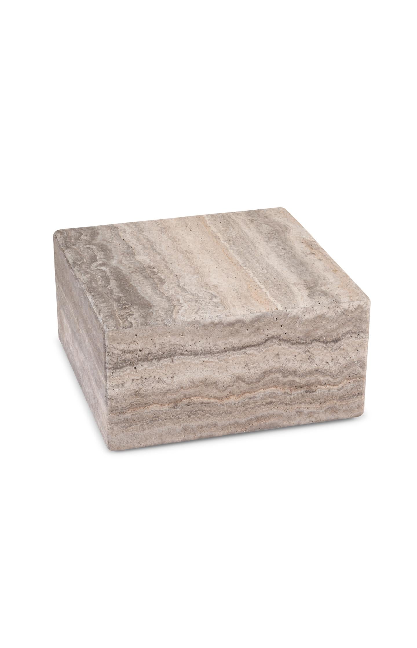 Square natural stone side table