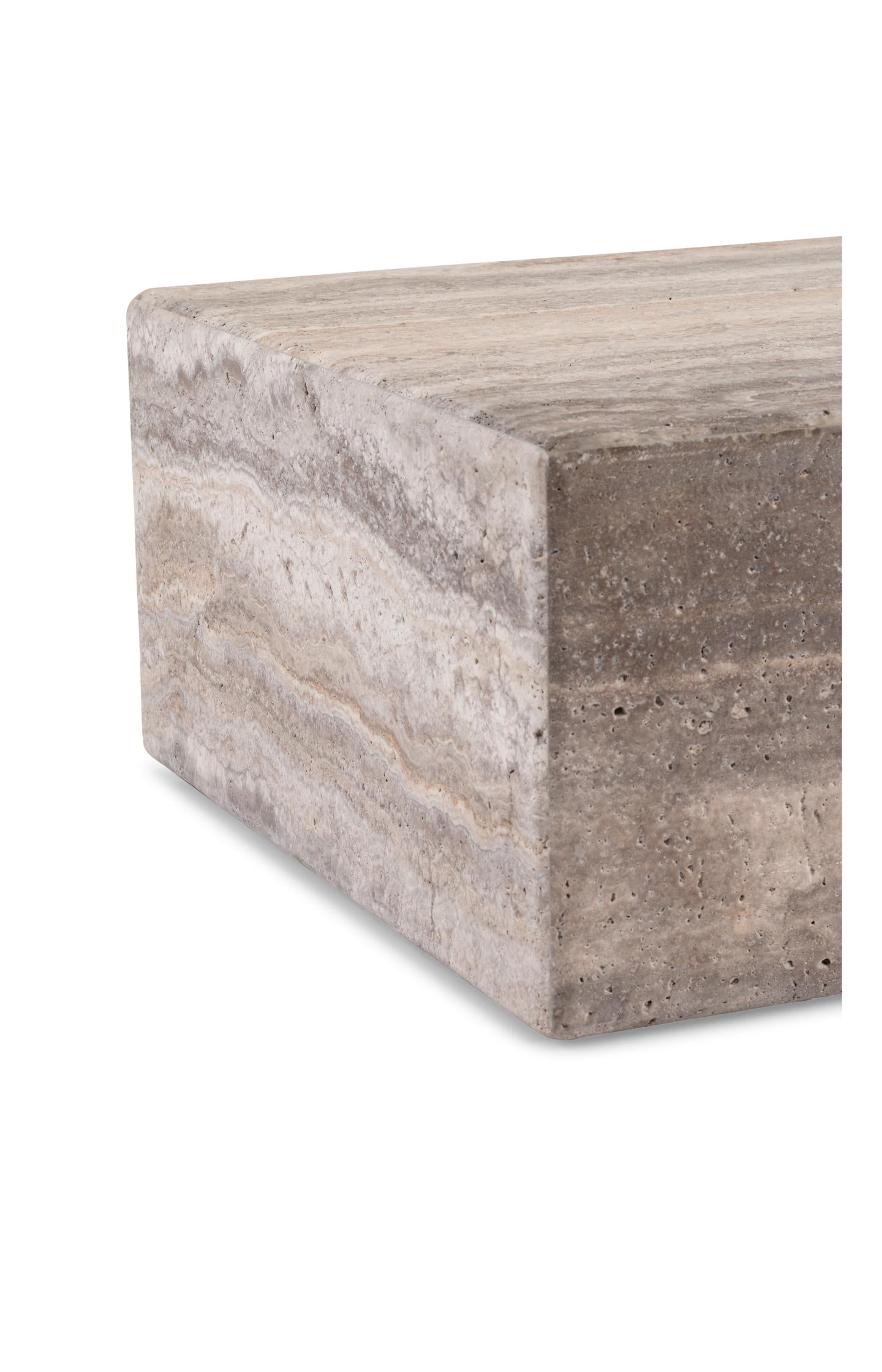 Square natural stone side table