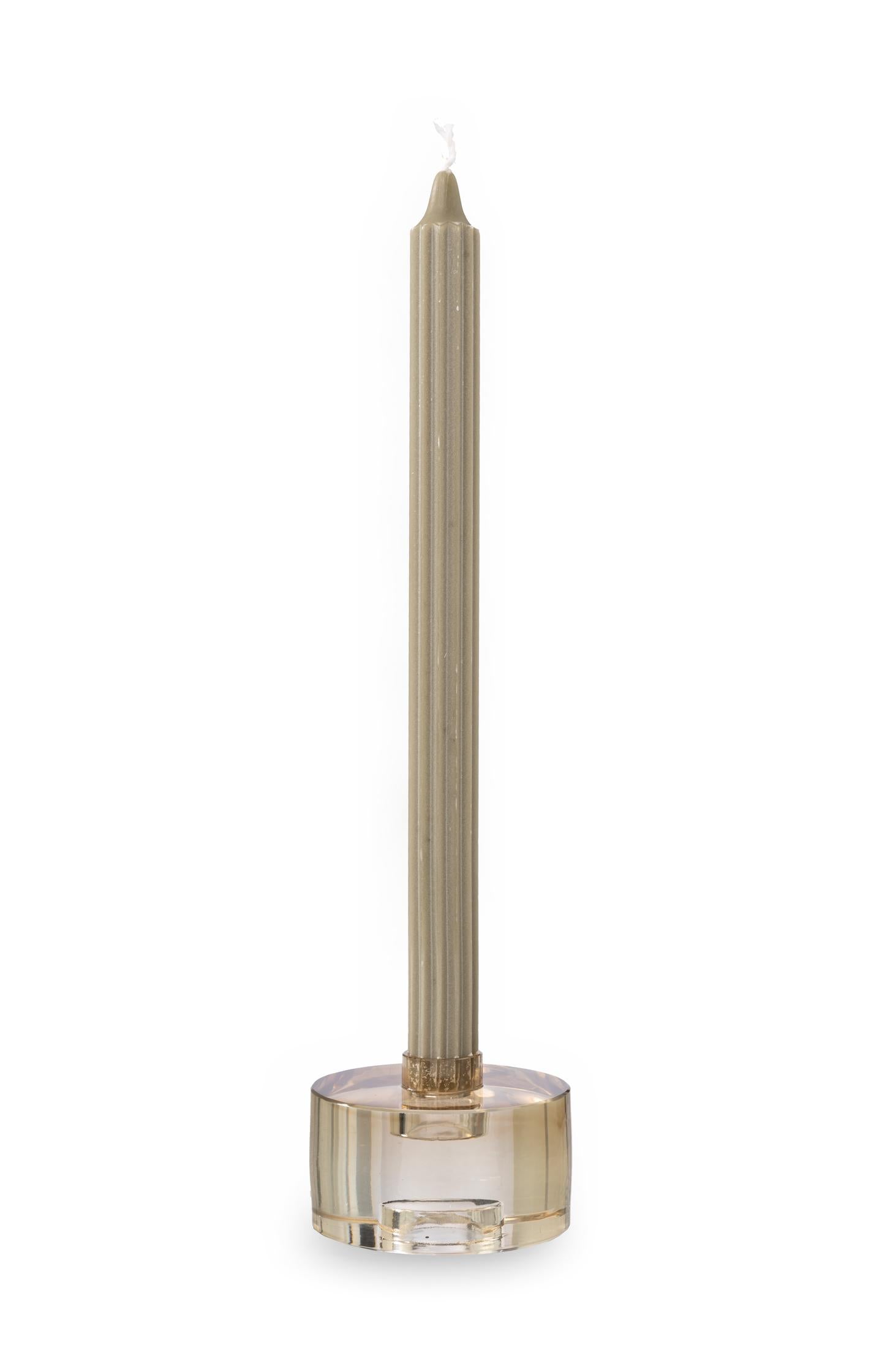 Stackable glass candle holder - large