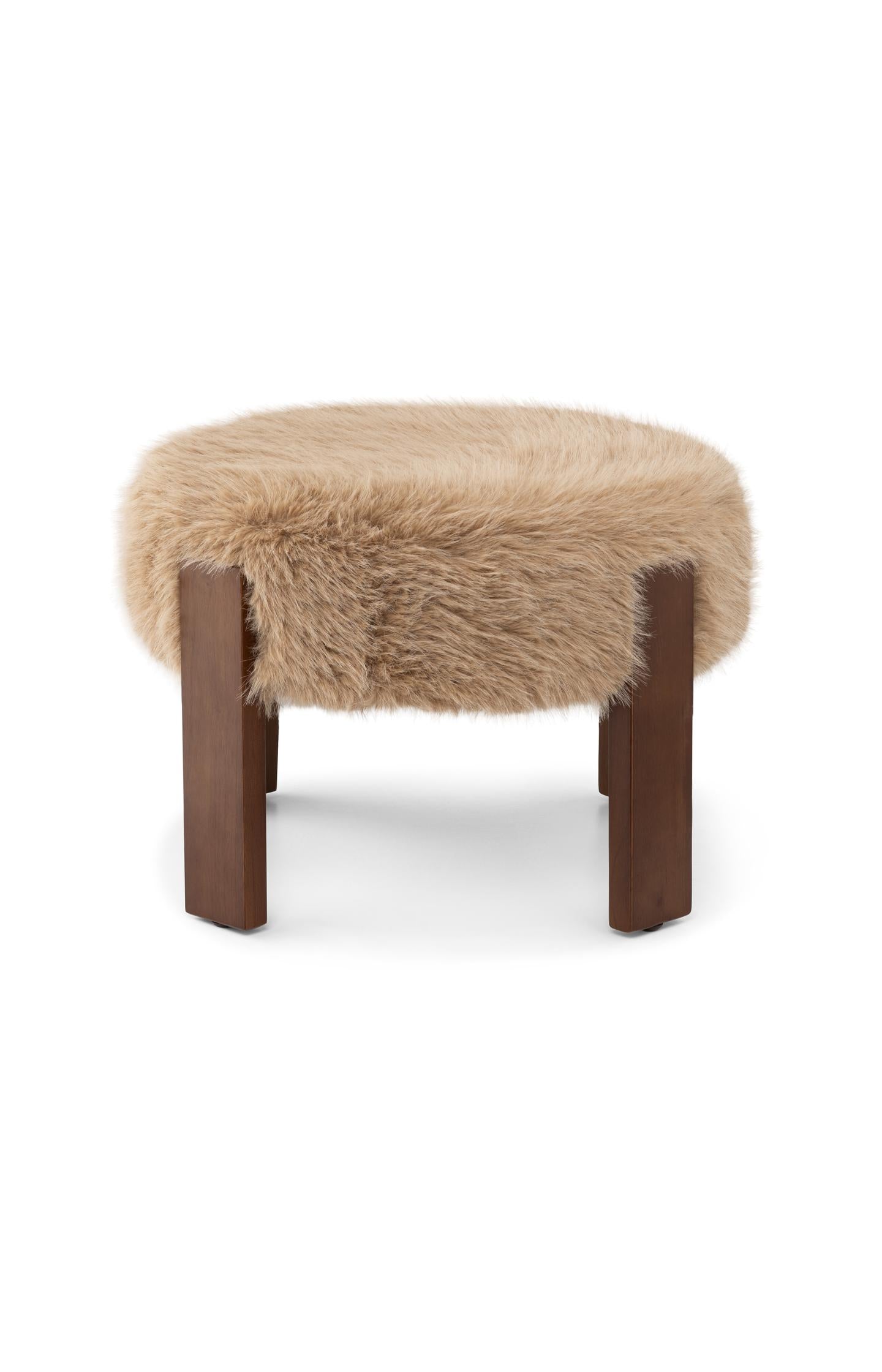 Stool with wooden legs and soft seat - Type: product