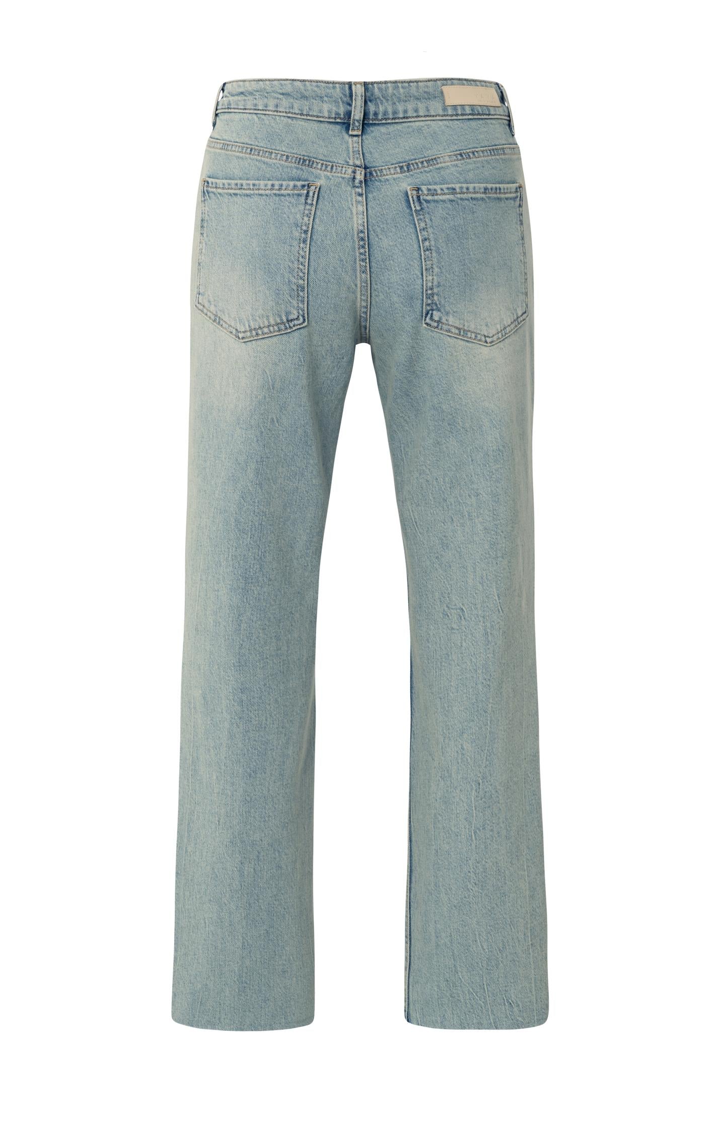 Straight fit denim jeans with washed finish