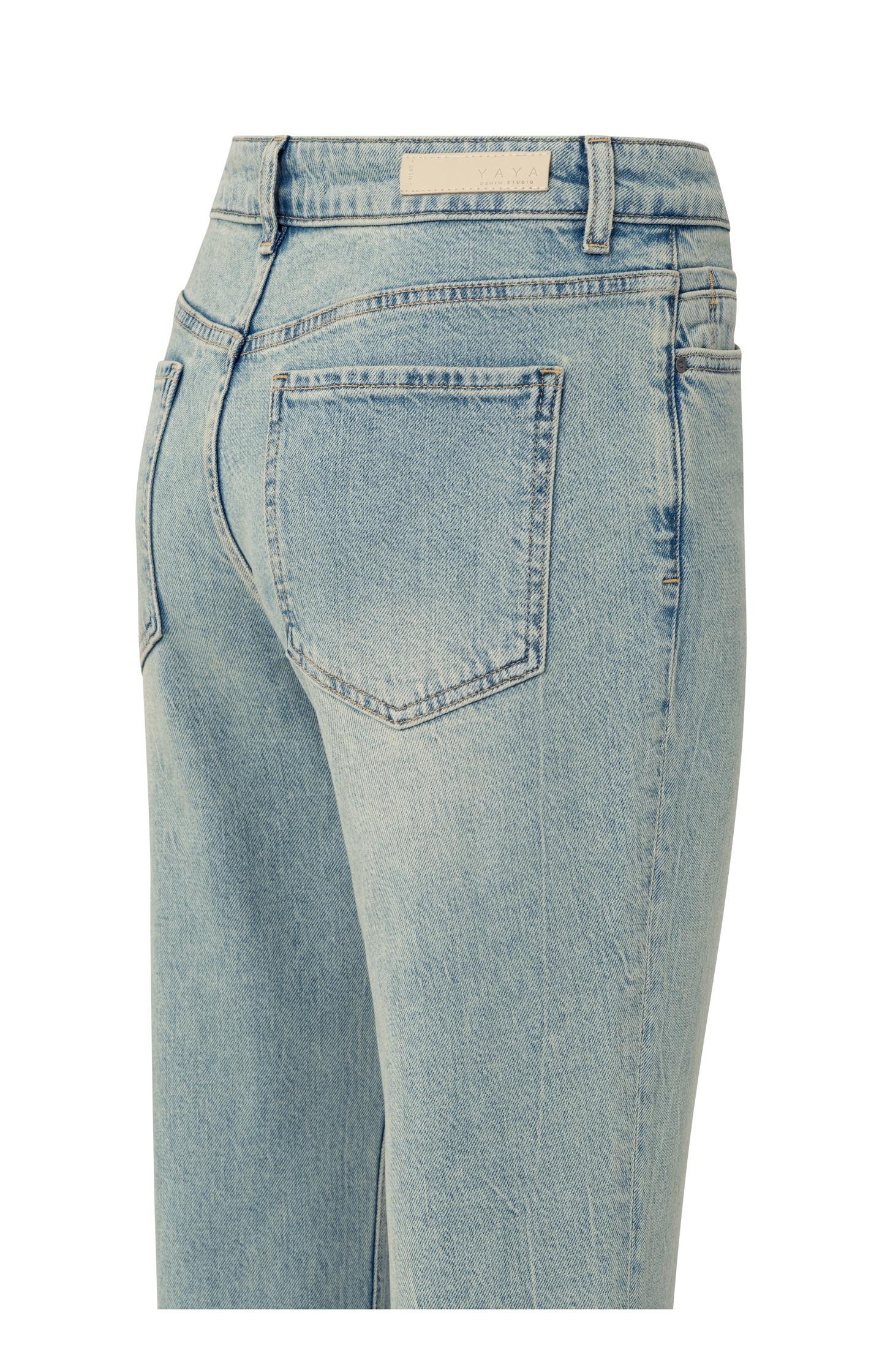Straight fit denim jeans with washed finish