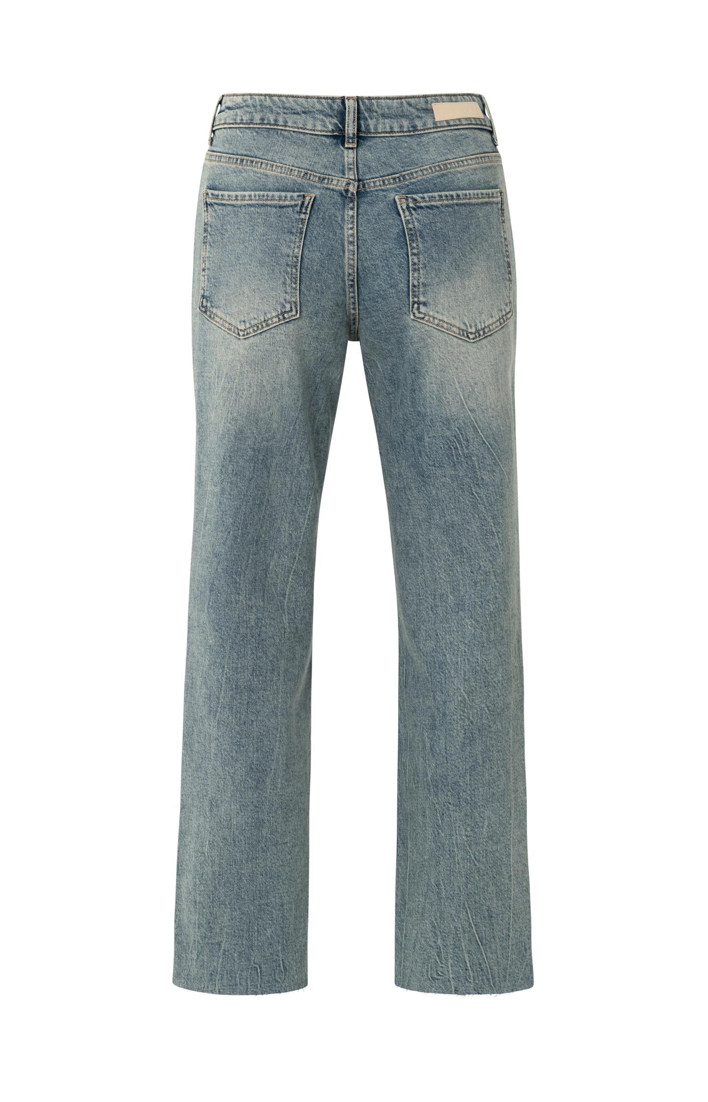 Straight fit denim jeans with washed finish