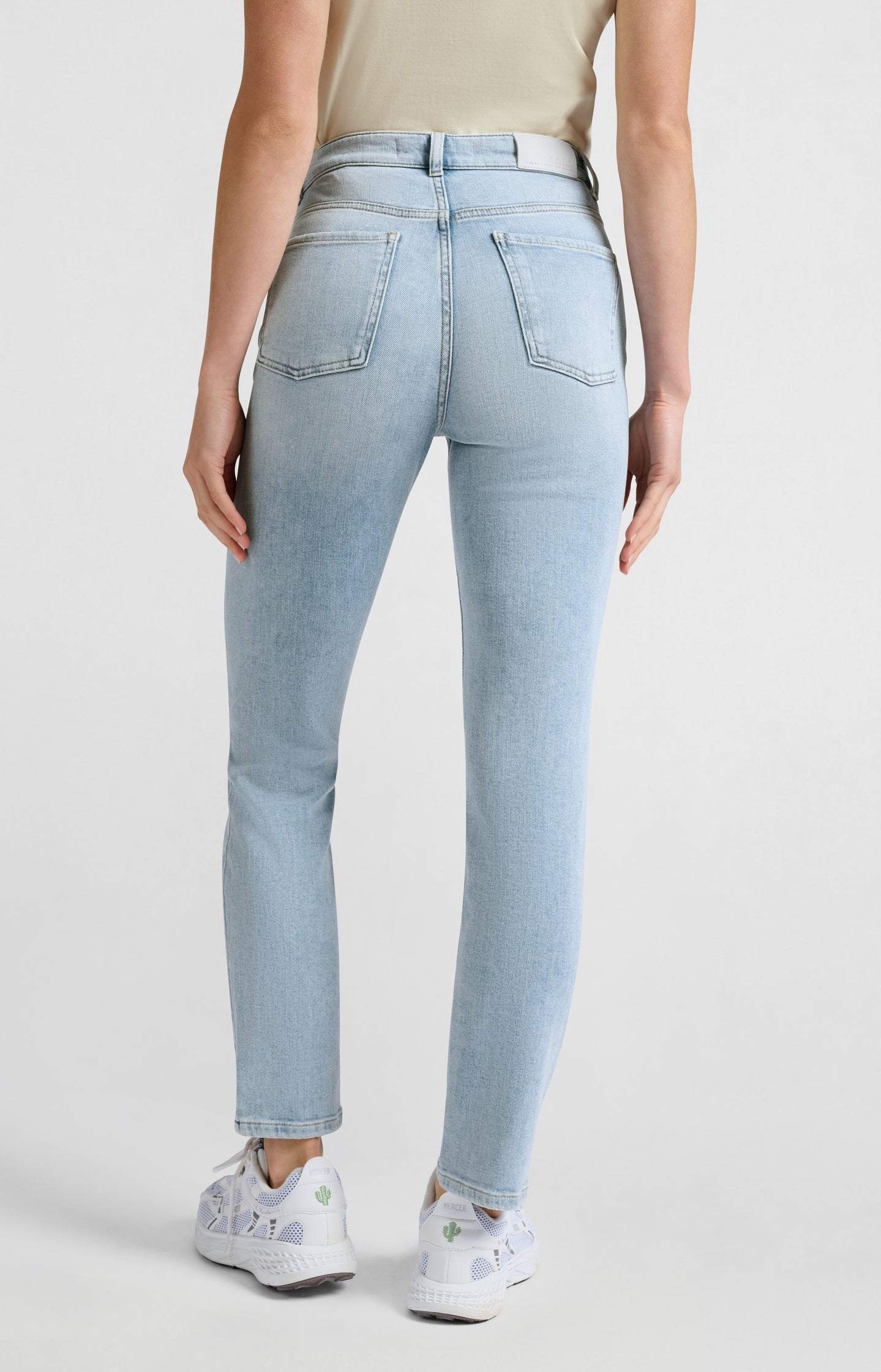 Straight fit jeans with wrap detail