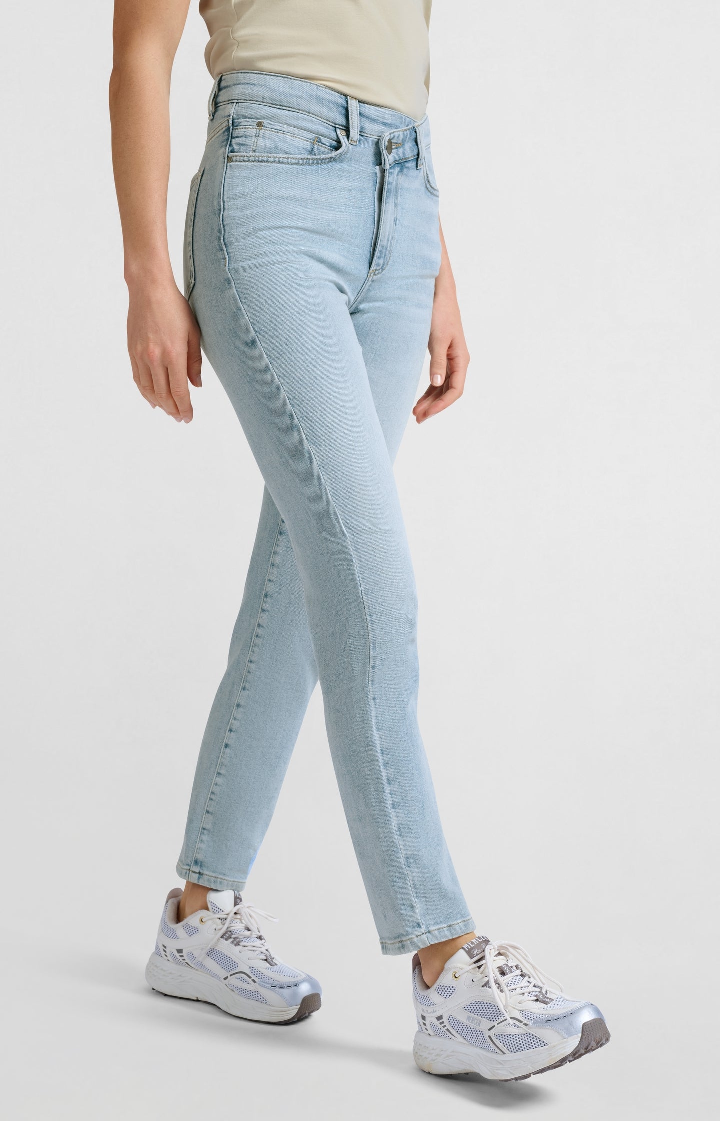 Straight fit jeans with wrap detail