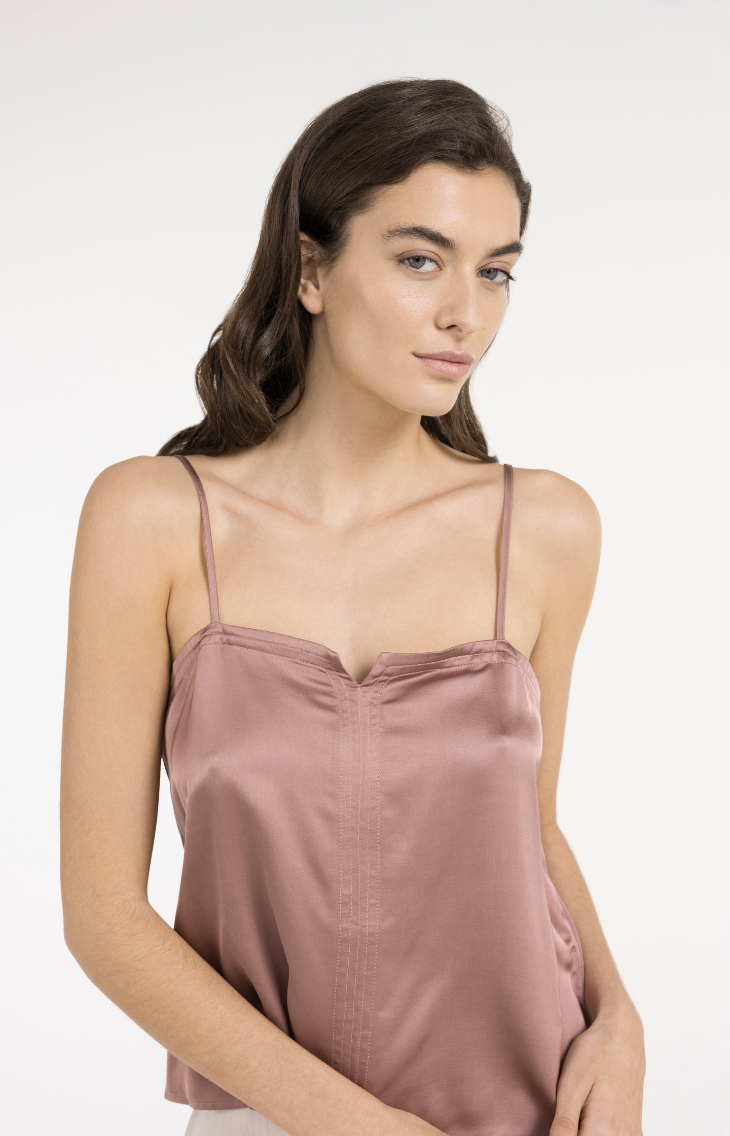 Strappy singlet with subtle V-notch
