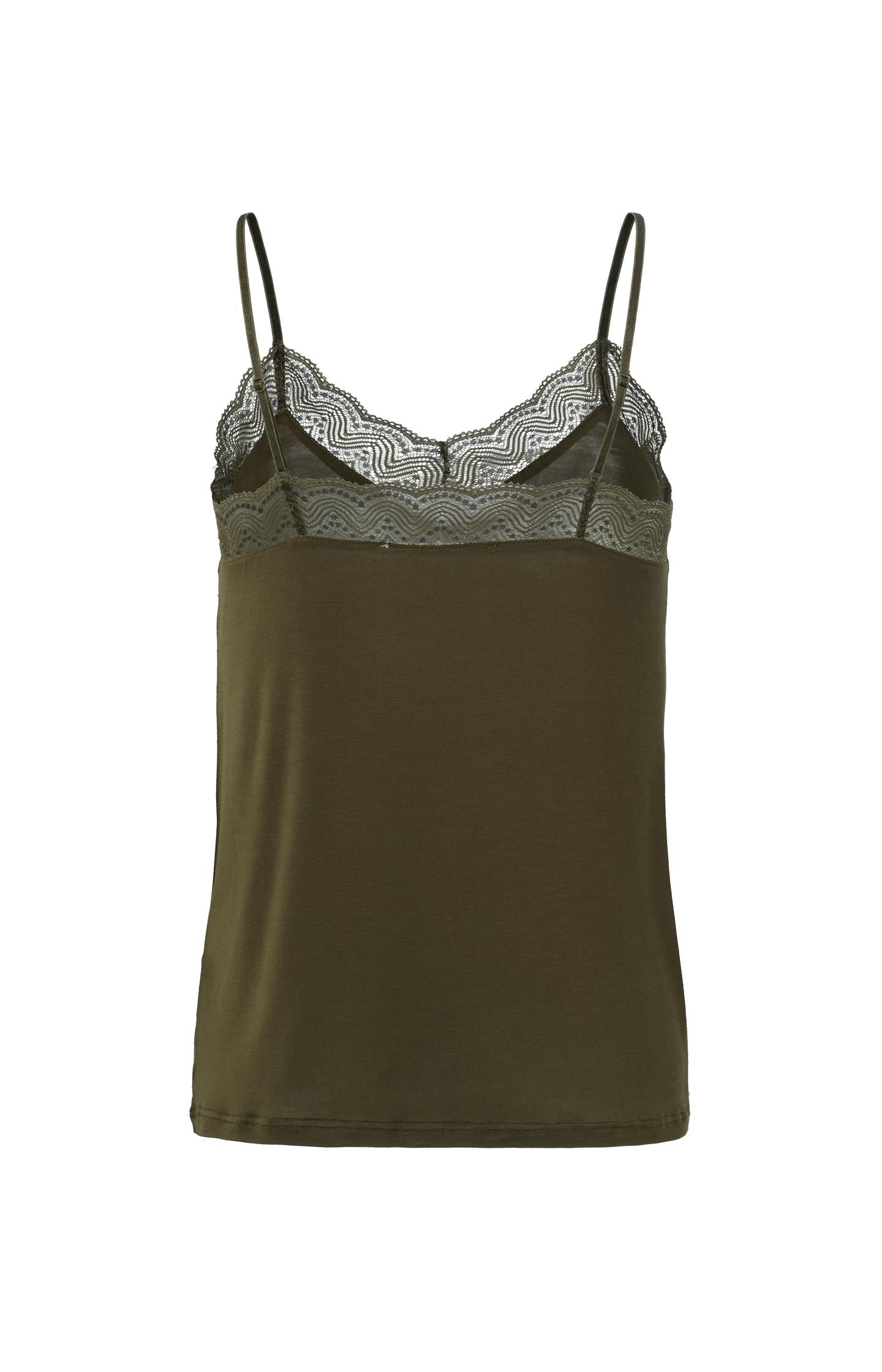 Strappy top with V-neck and lace details