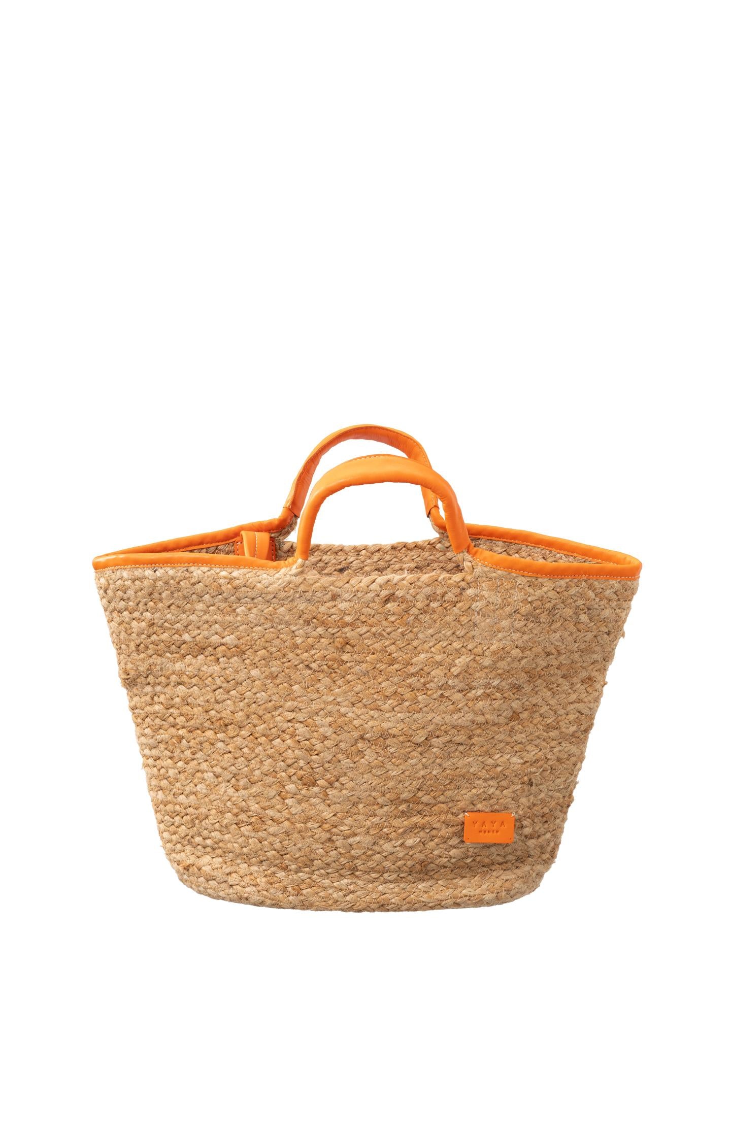 Straw leather basket bag - Type: product