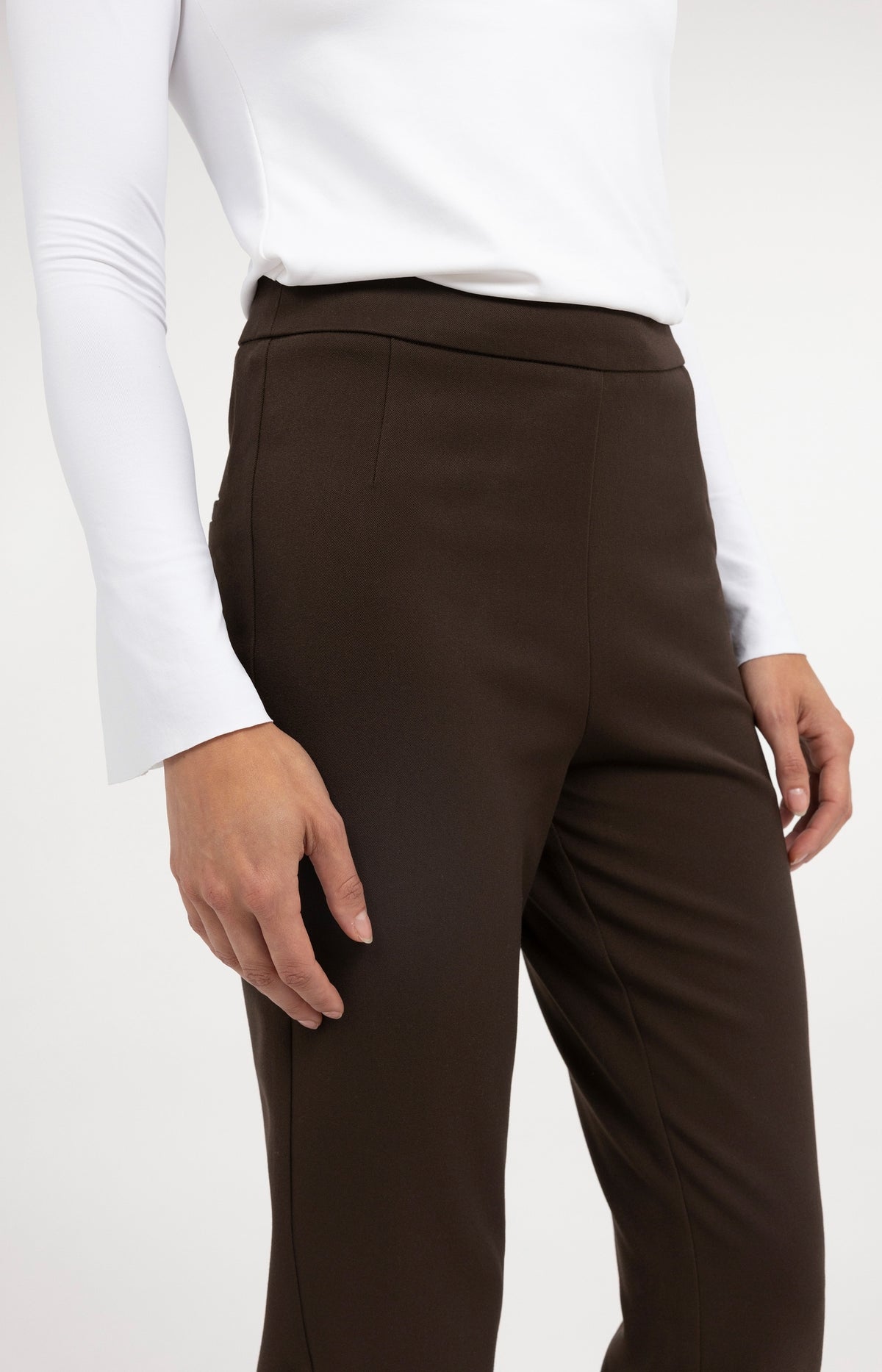 Stretch-Treggings mit Reißverschlüssen - Delicioso Brown