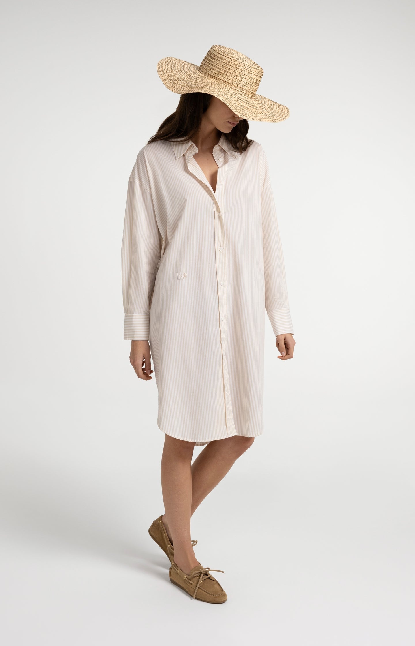 Striped blouse dress with wrap detail