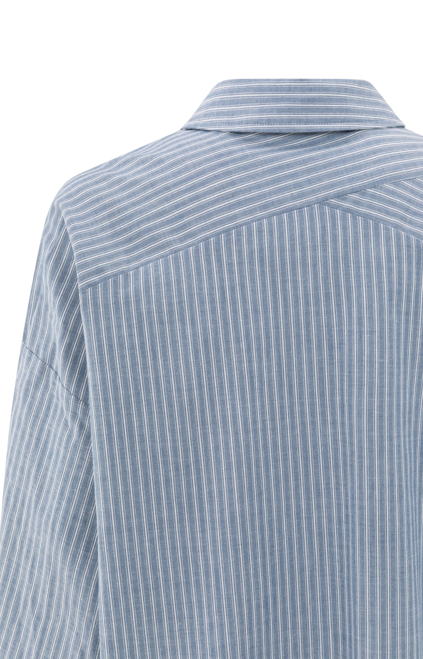 Striped blouse with chest pocket and long sleeves