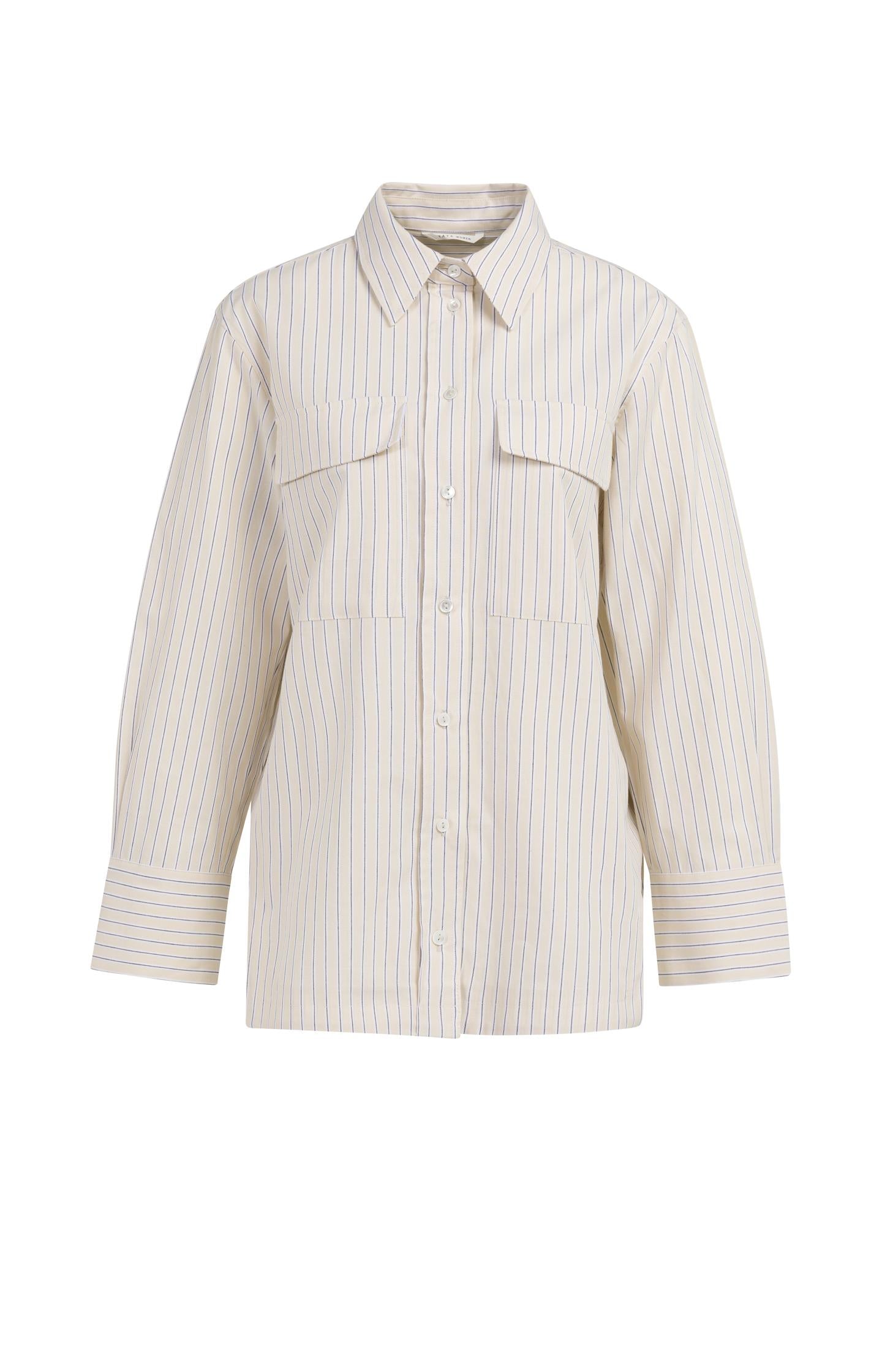 Striped blouse with chest pockets - Type: product