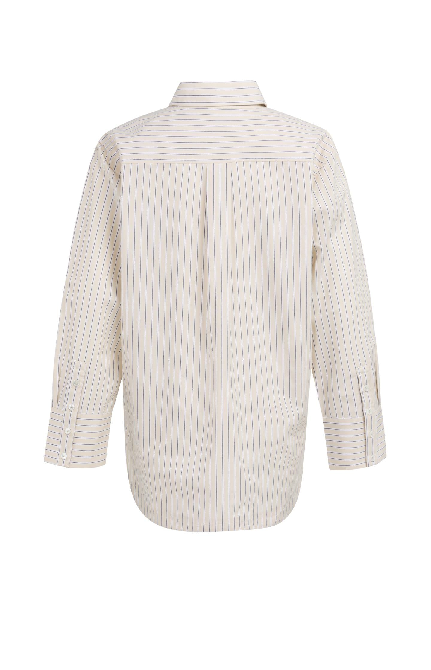 Striped blouse with chest pockets