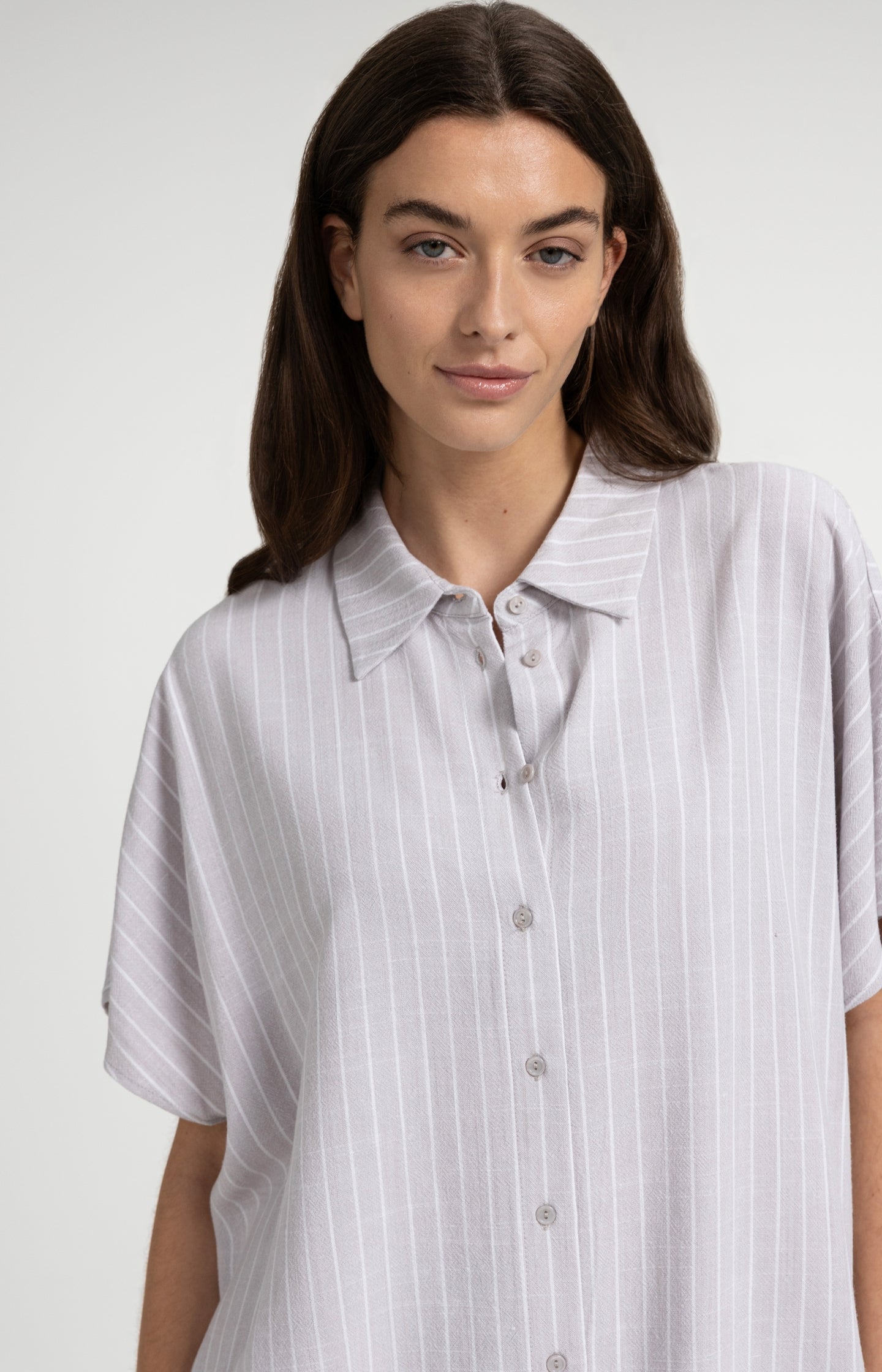 Striped blouse with short sleeves
