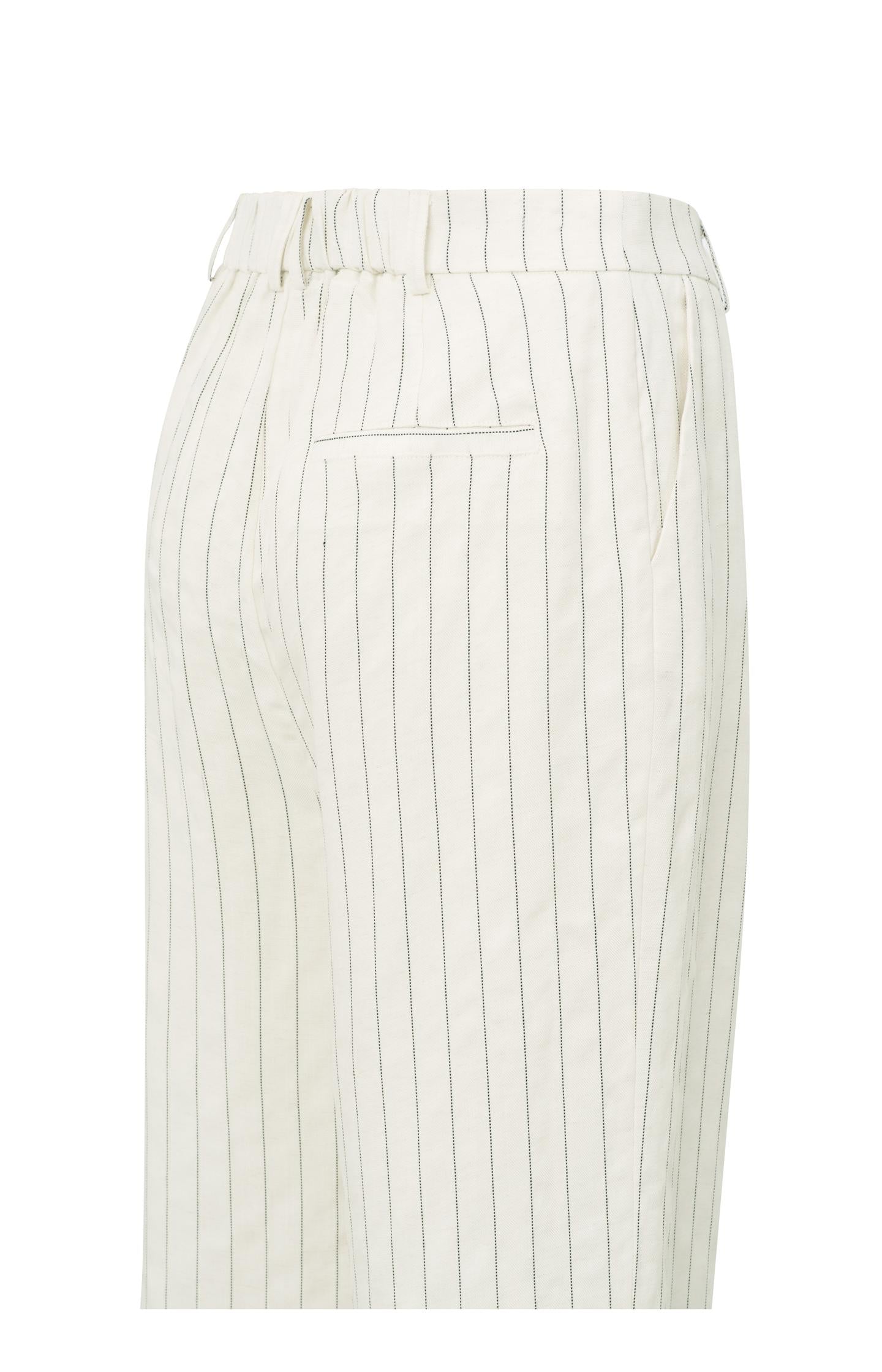Striped linen-blend trousers with wide legs