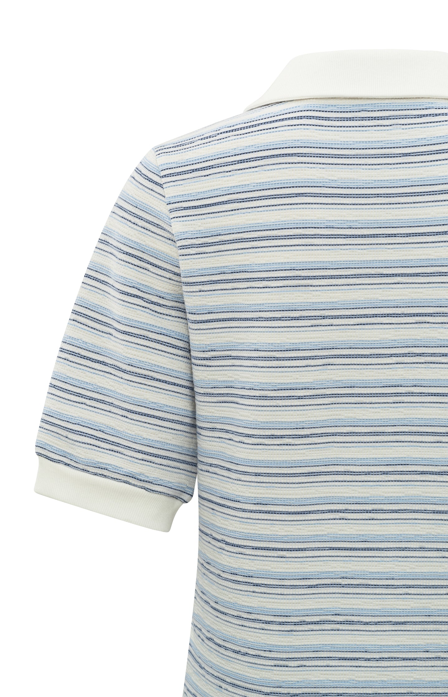 Striped polo with V-neck and short sleeves in regular fit