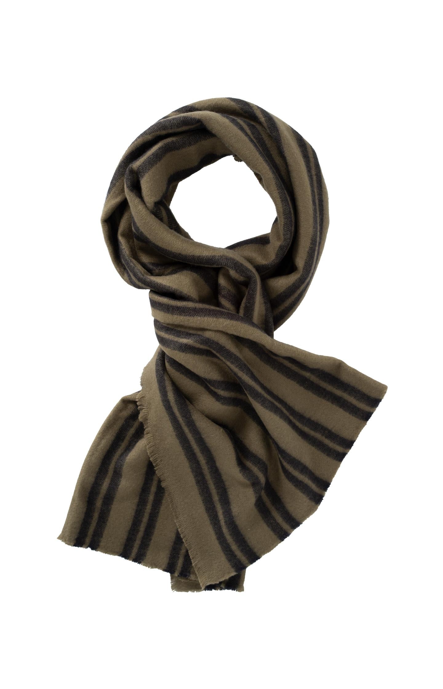 Striped scarf - Dark Army Green - Type: product