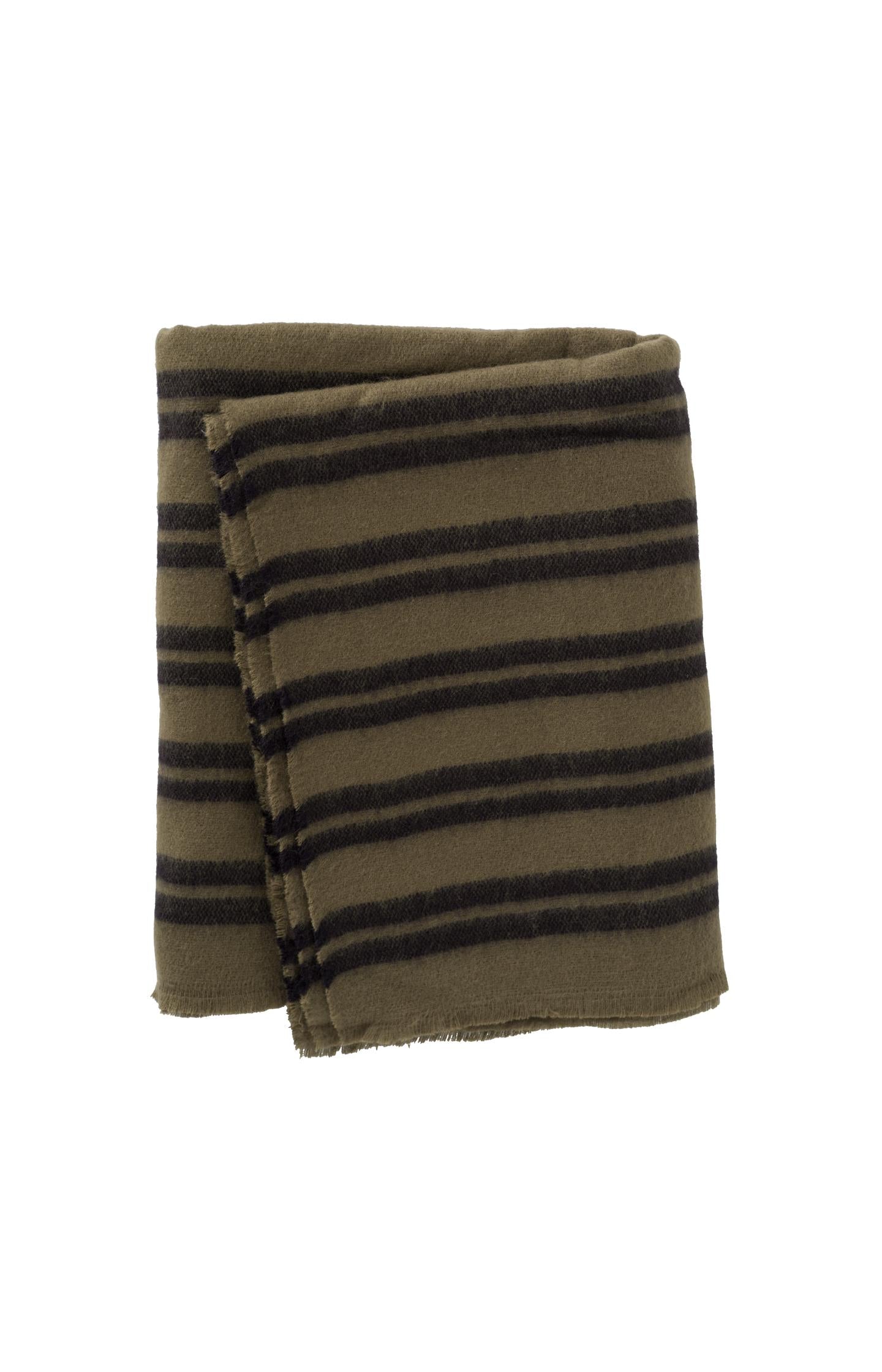 Striped scarf - Dark Army Green