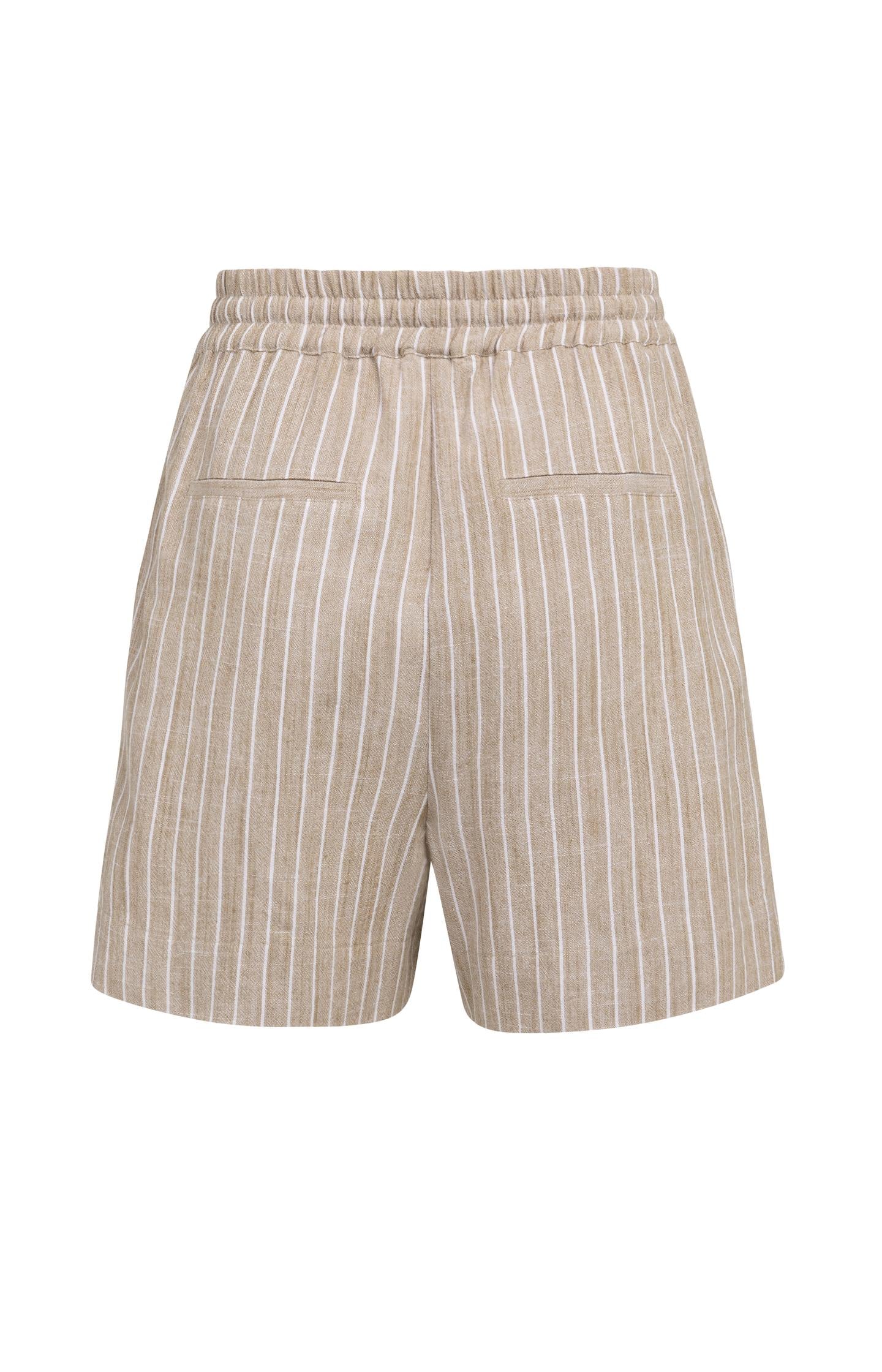 Striped shorts with elastic waistband