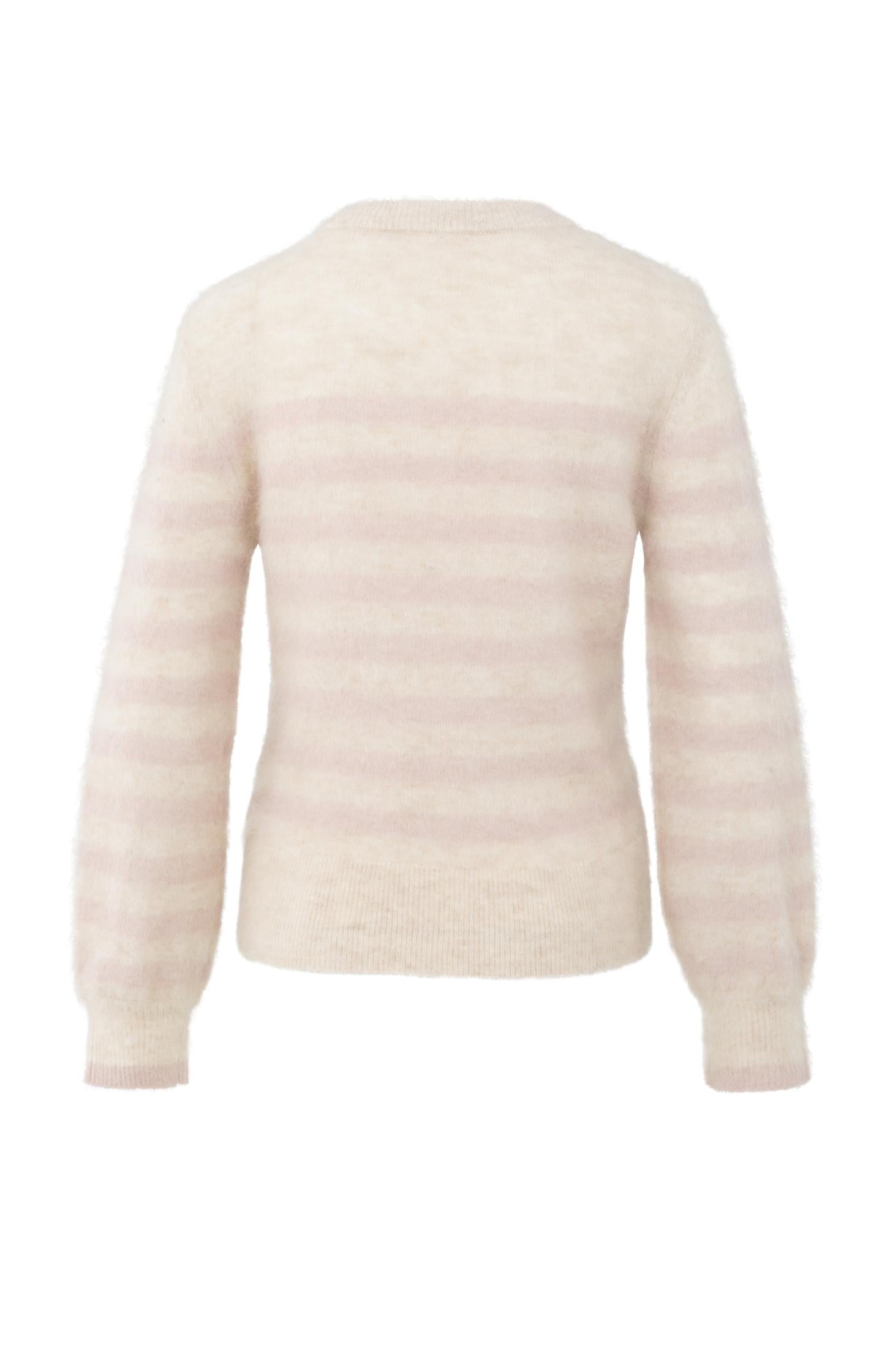 Striped sweater with round neck and long sleeves