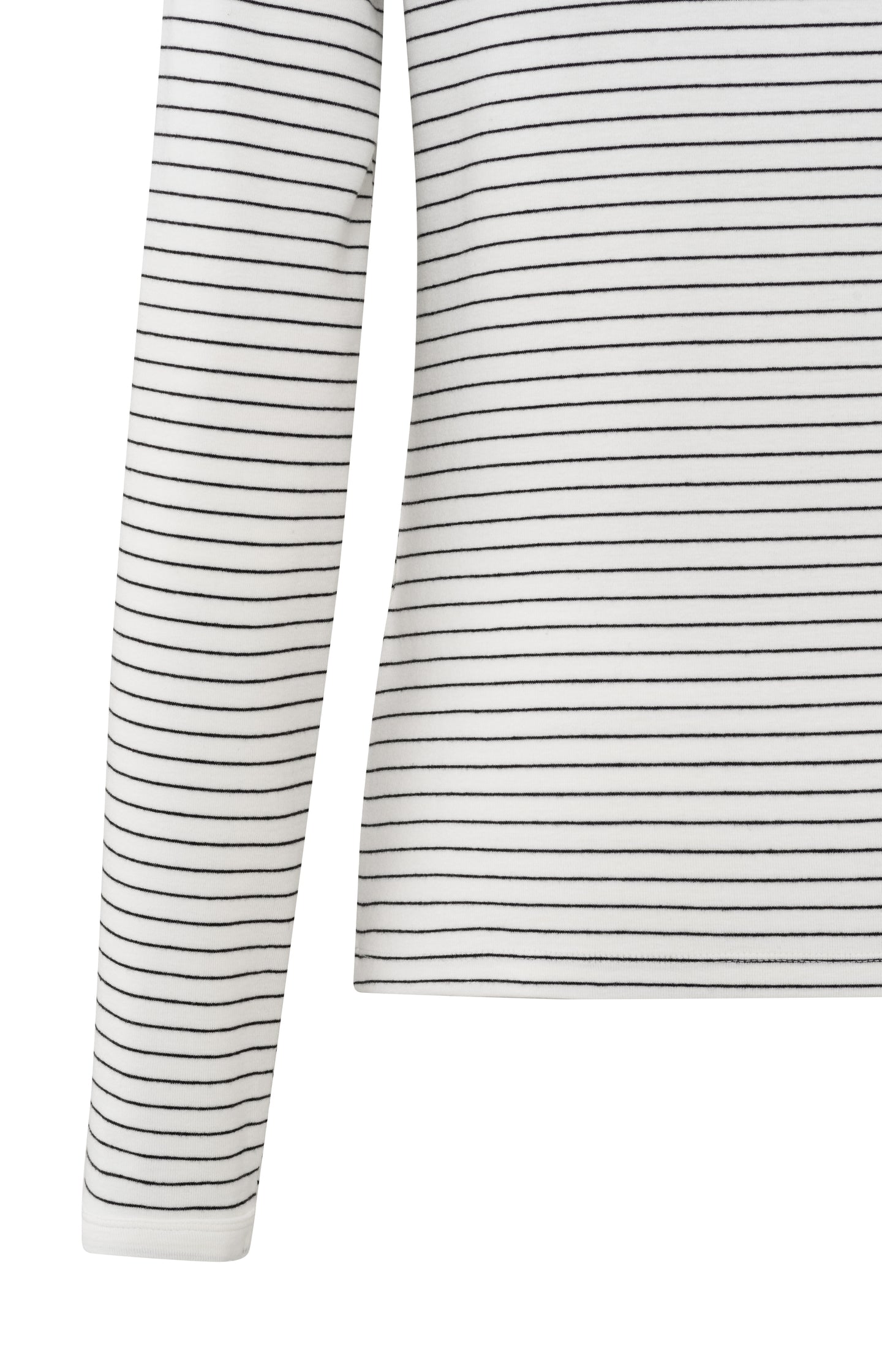 Striped top with long sleeves and center seam detail