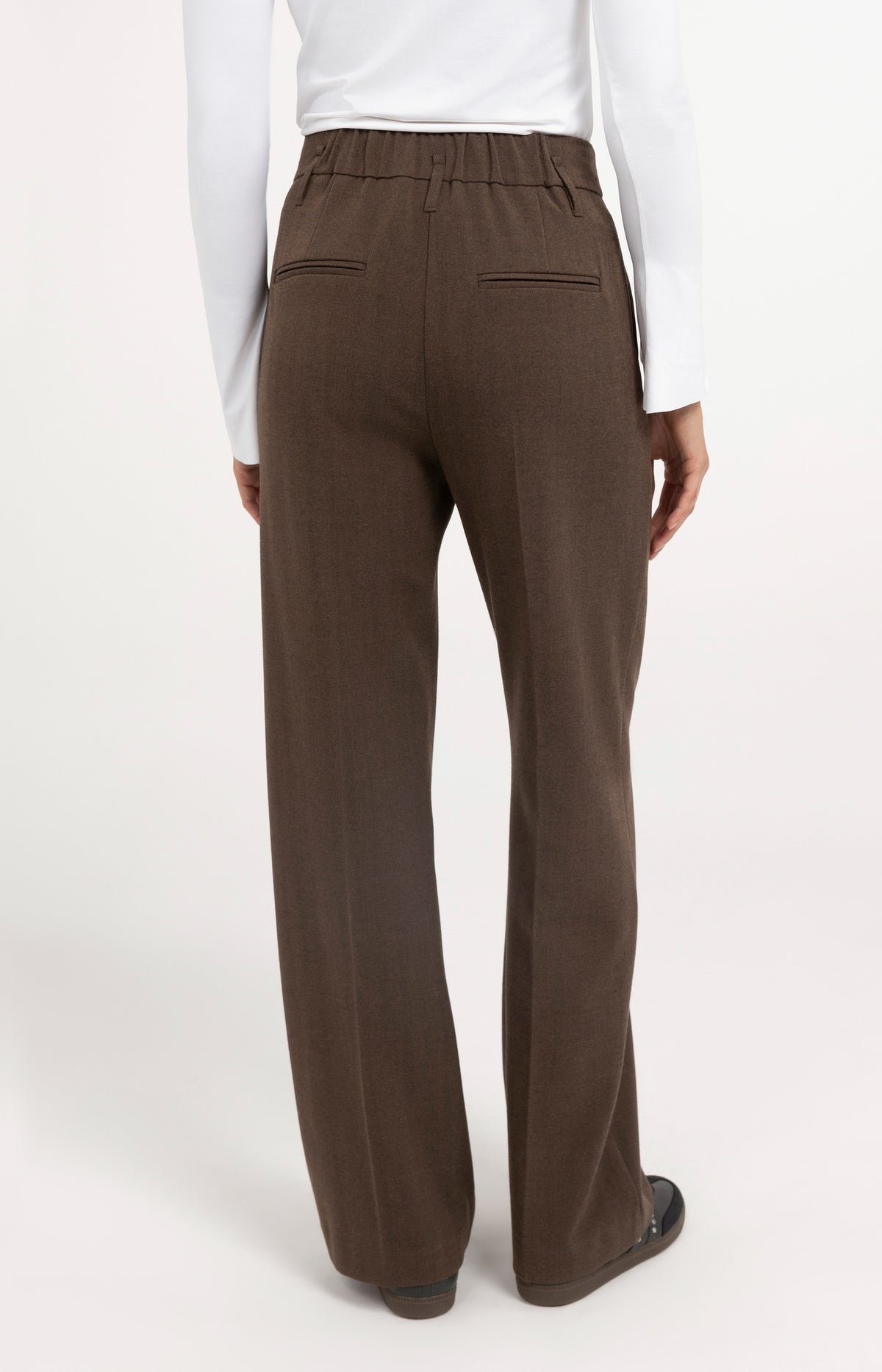 Structured straight leg tailored trousers - Brown