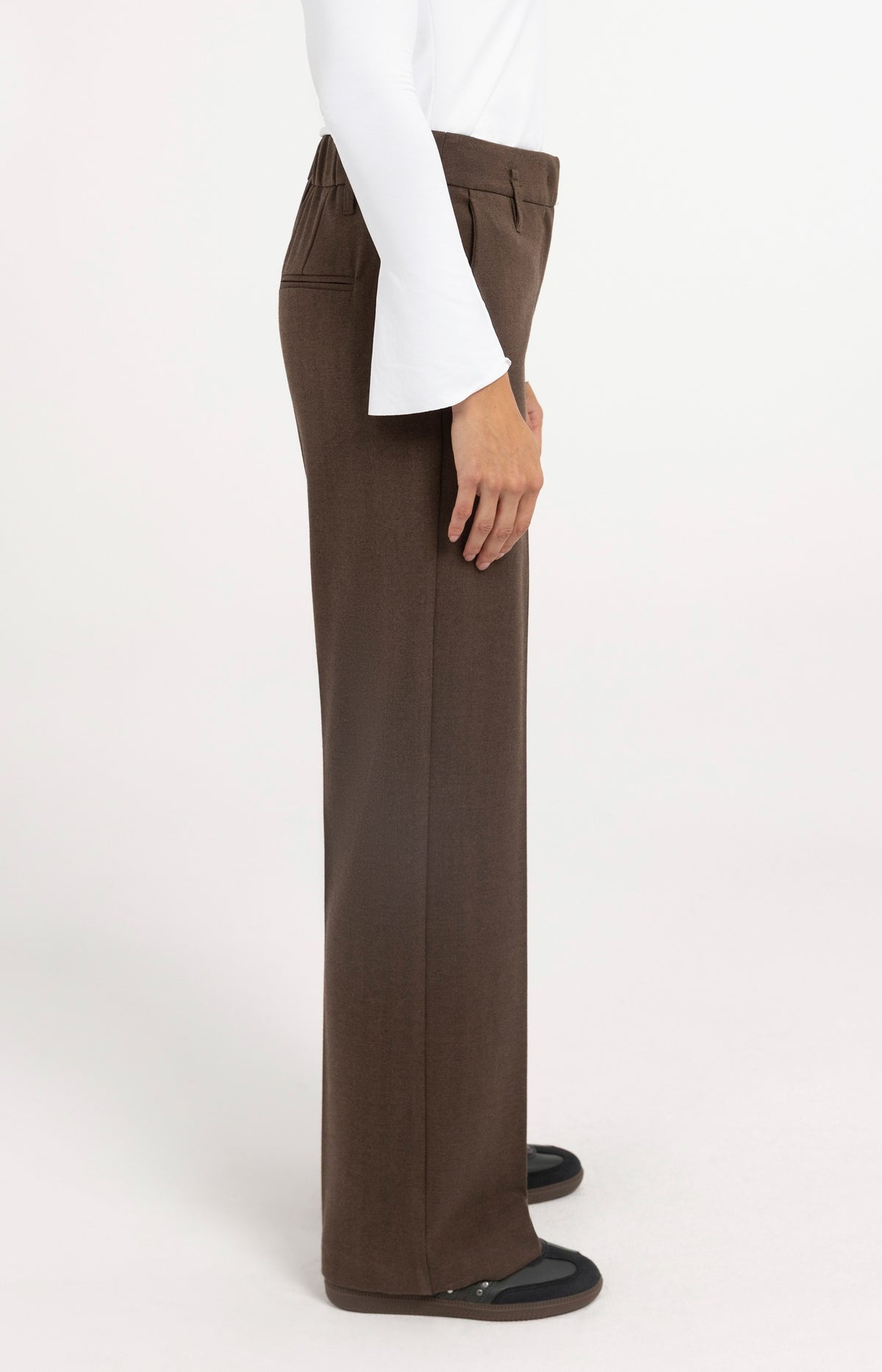Structured straight leg tailored trousers - Brown