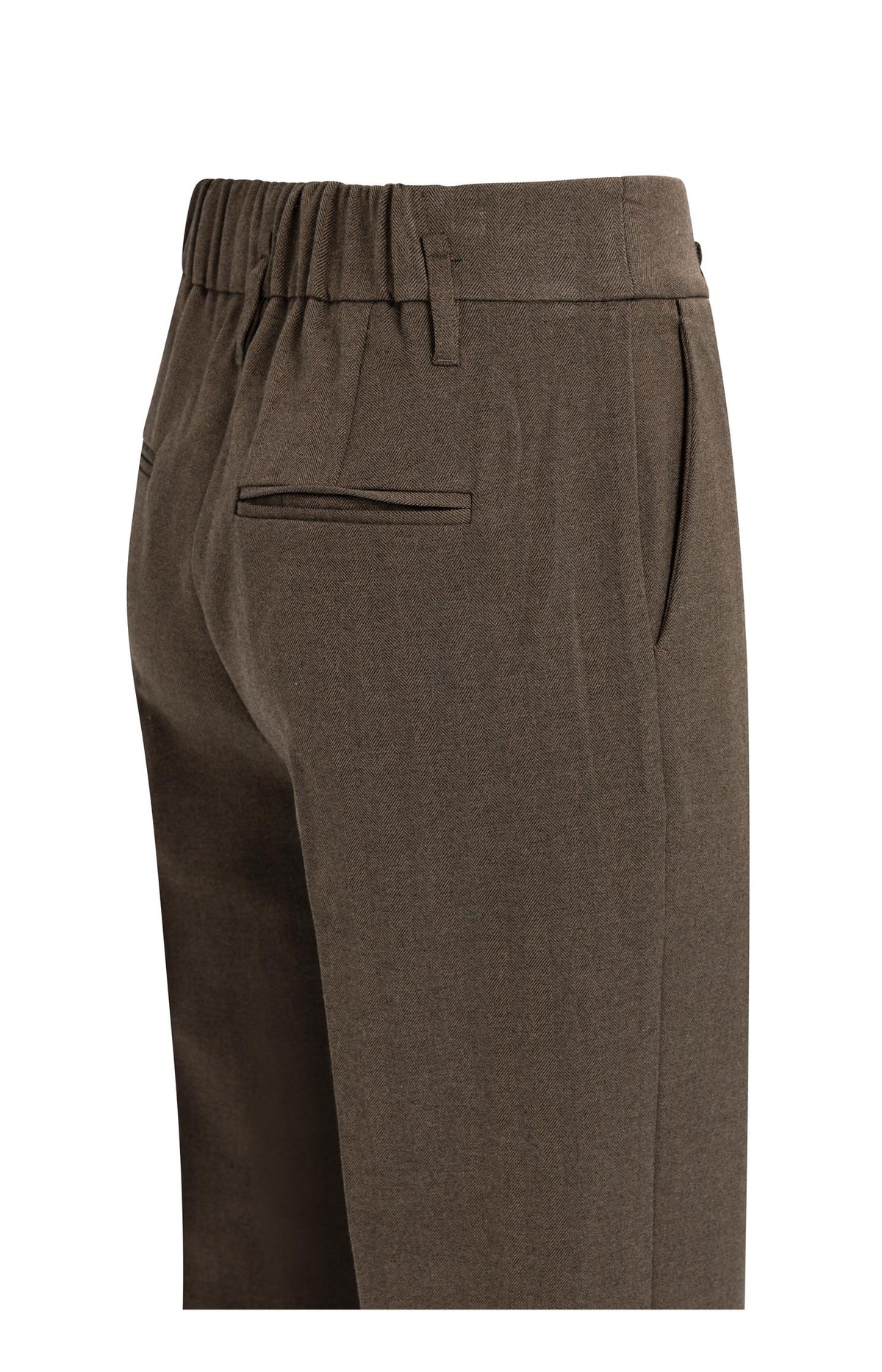 Structured straight leg tailored trousers - Cocoa Brown Melange