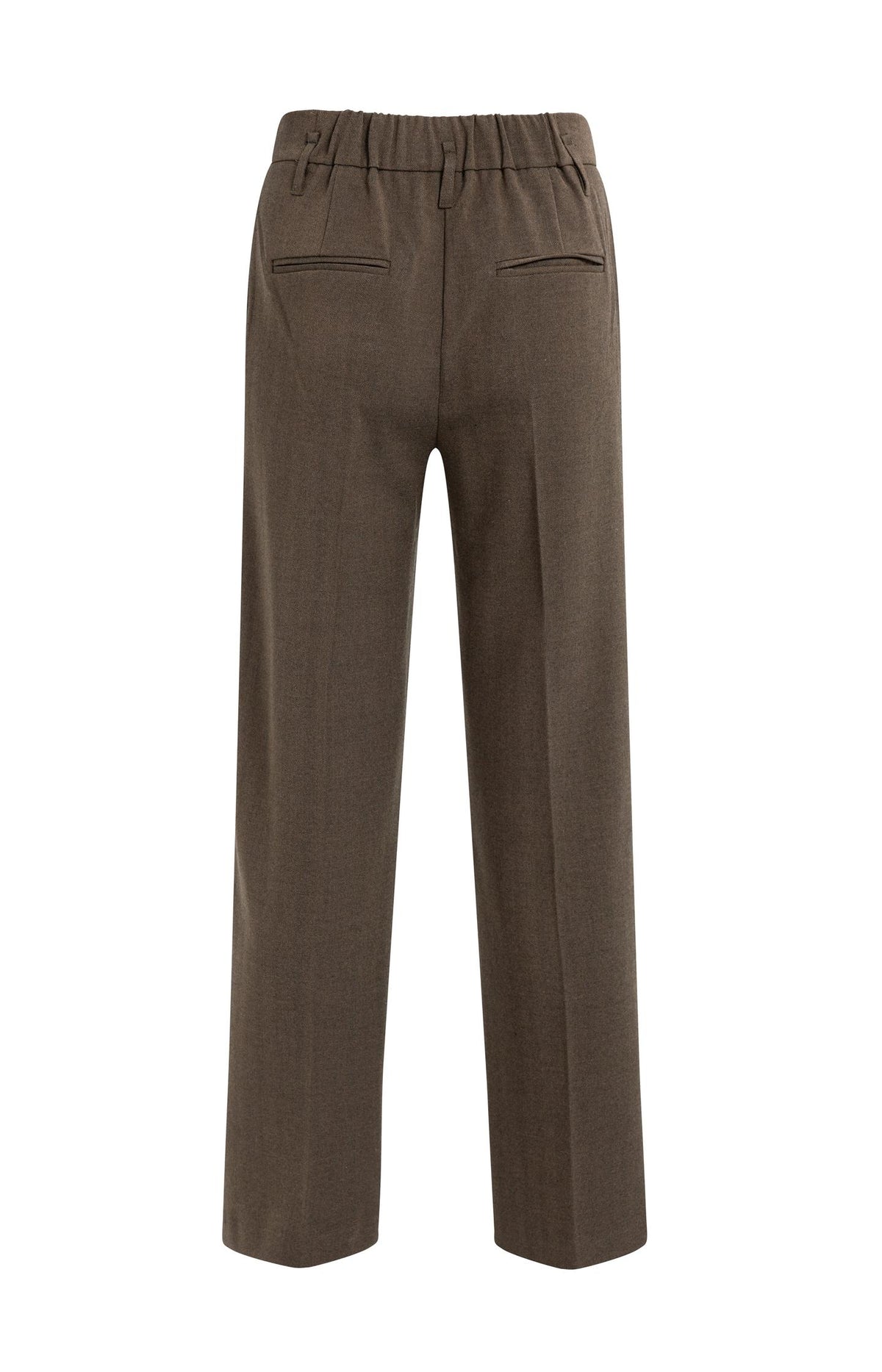 Structured straight leg tailored trousers - Cocoa Brown Melange