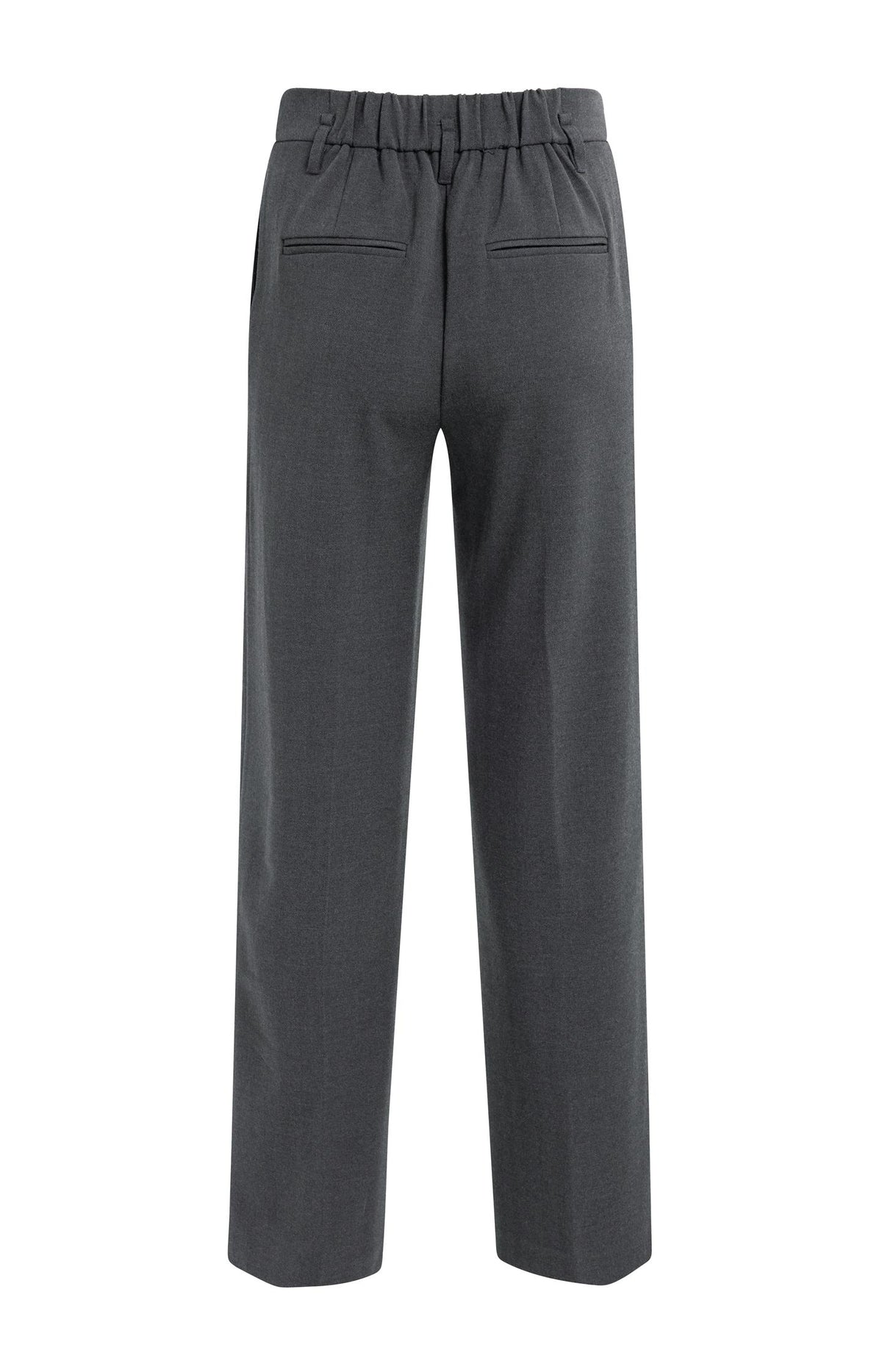 Structured straight leg tailored trousers - Hole Black Melange