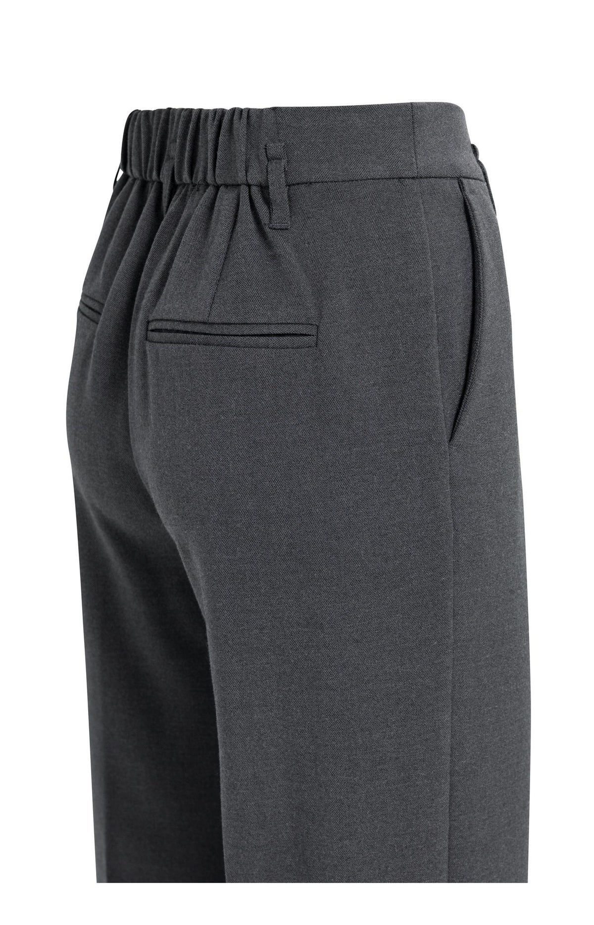 Structured straight leg tailored trousers - Hole Black Melange