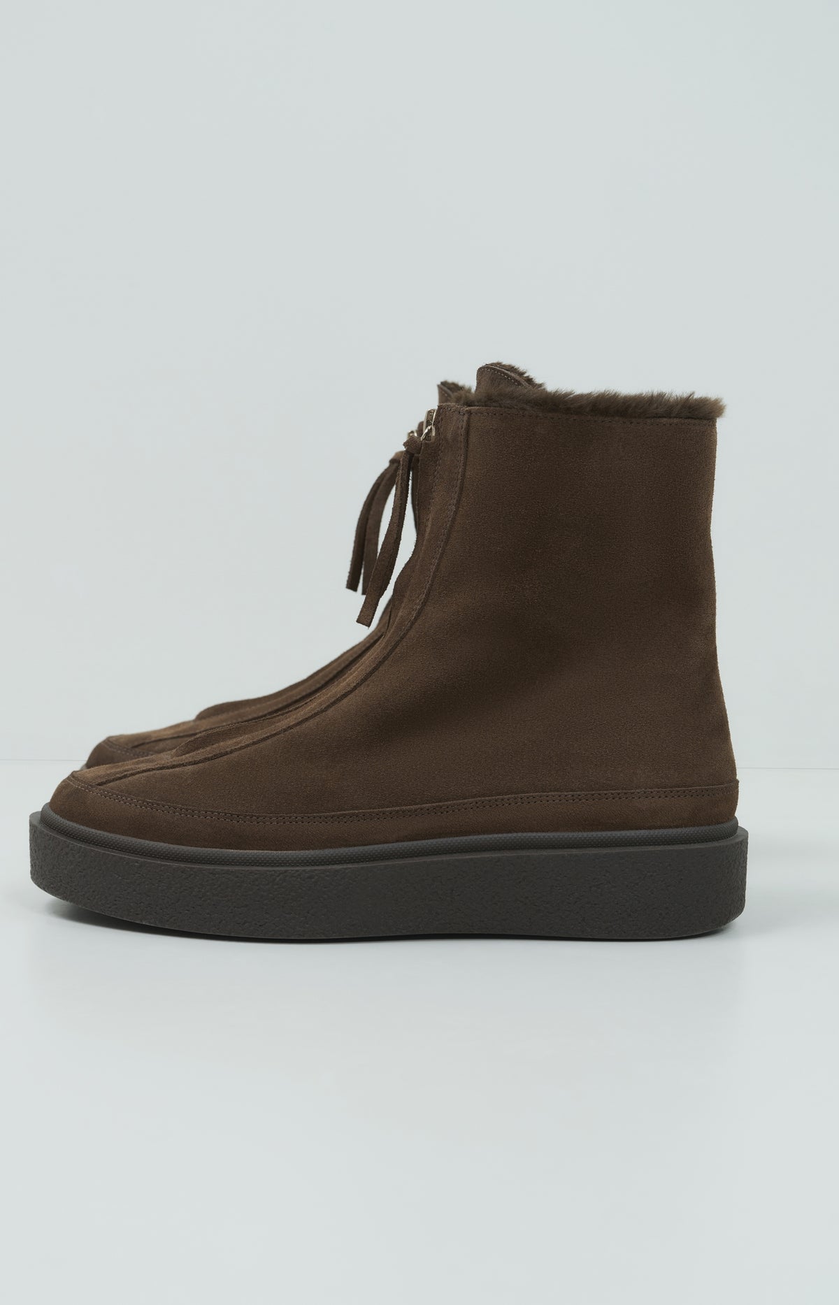 Suede ankle boots with zip and soft lining - Type: lookbook