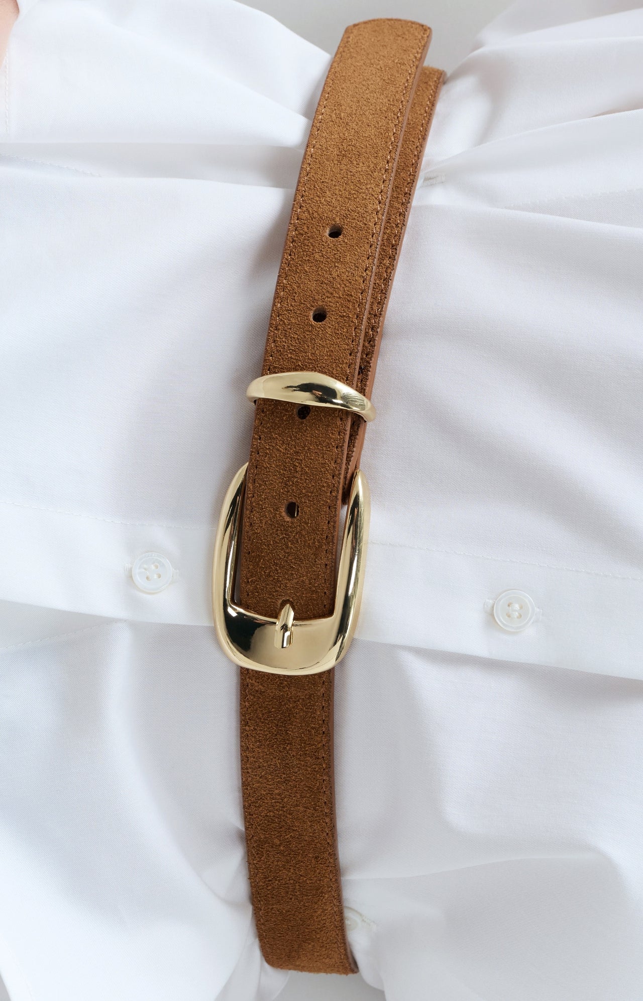 Suede belt with gold-tone buckle - Type: lookbook