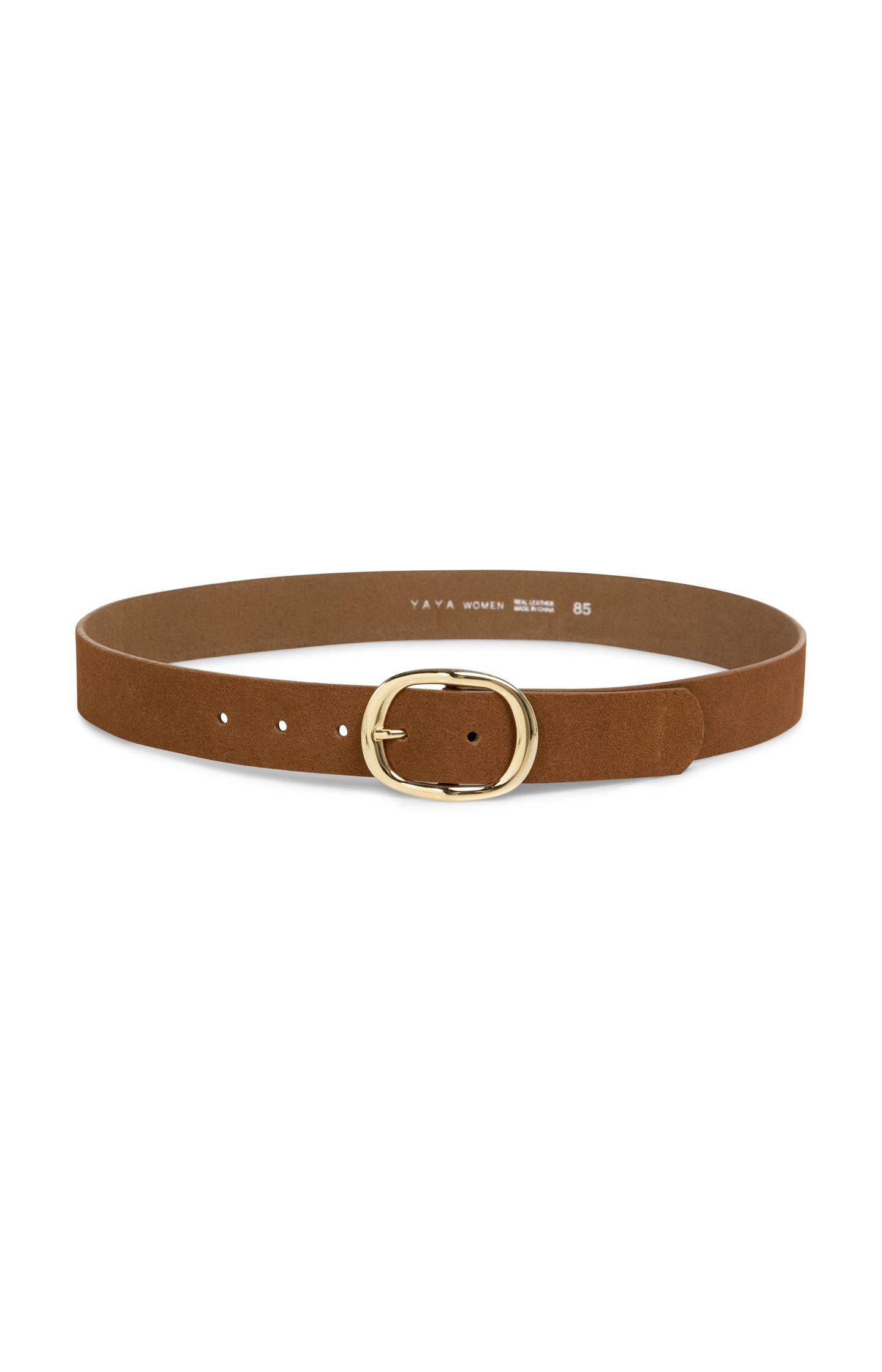 Suede belt with oval buckle - Type: product