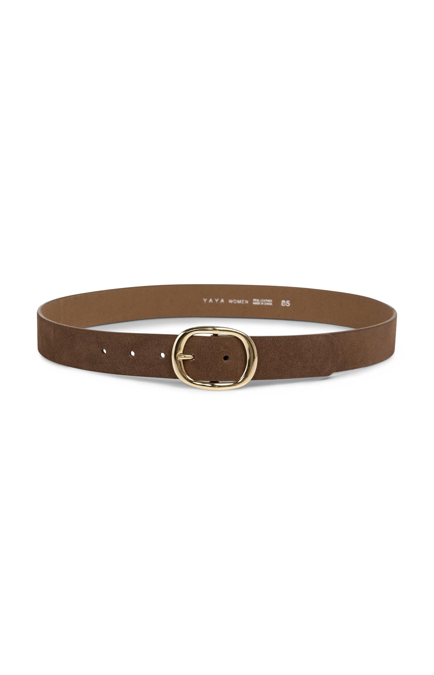 Suede belt with oval buckle - Type: product