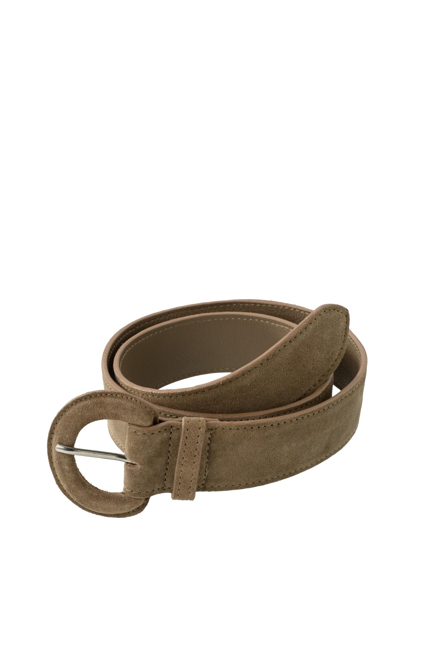 Suede belt with round western-style buckle - Type: product