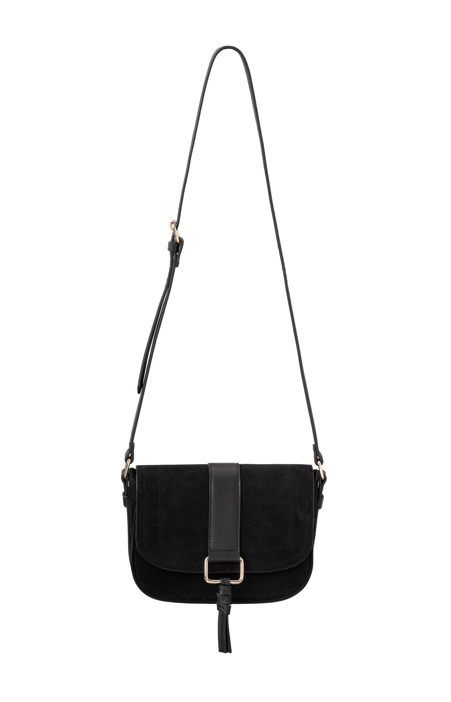 Suede crossbody bag with adjustable strap - Type: product