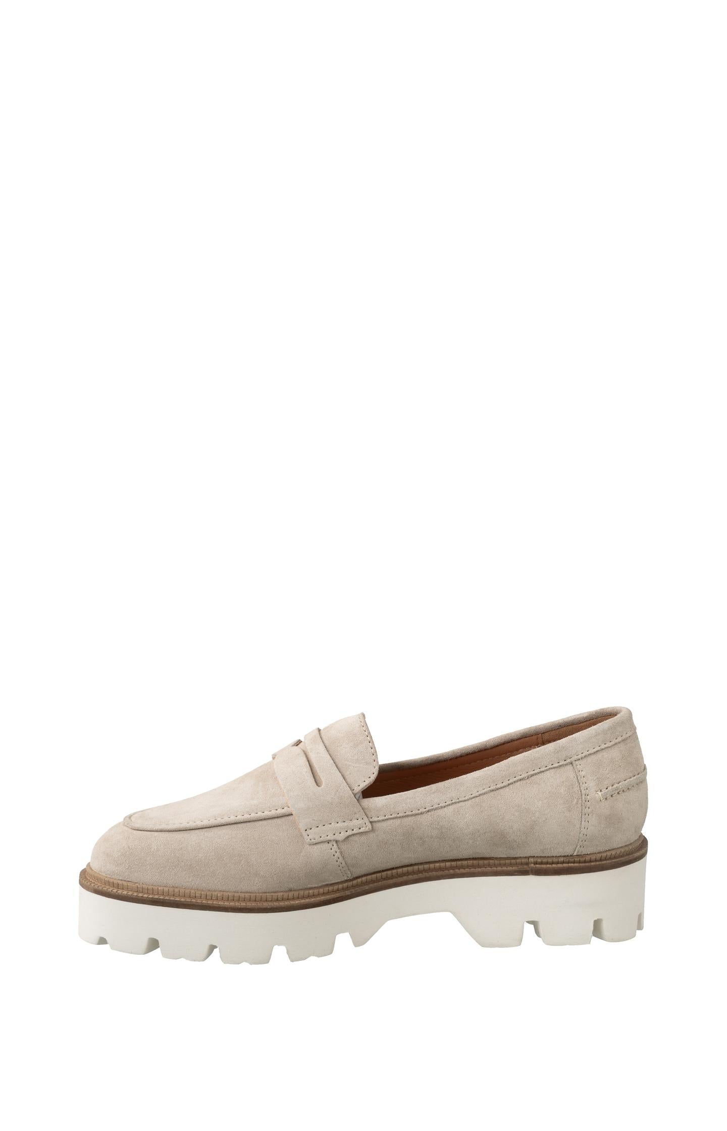 Suede loafer with chunky sole - Winter Twig Beige