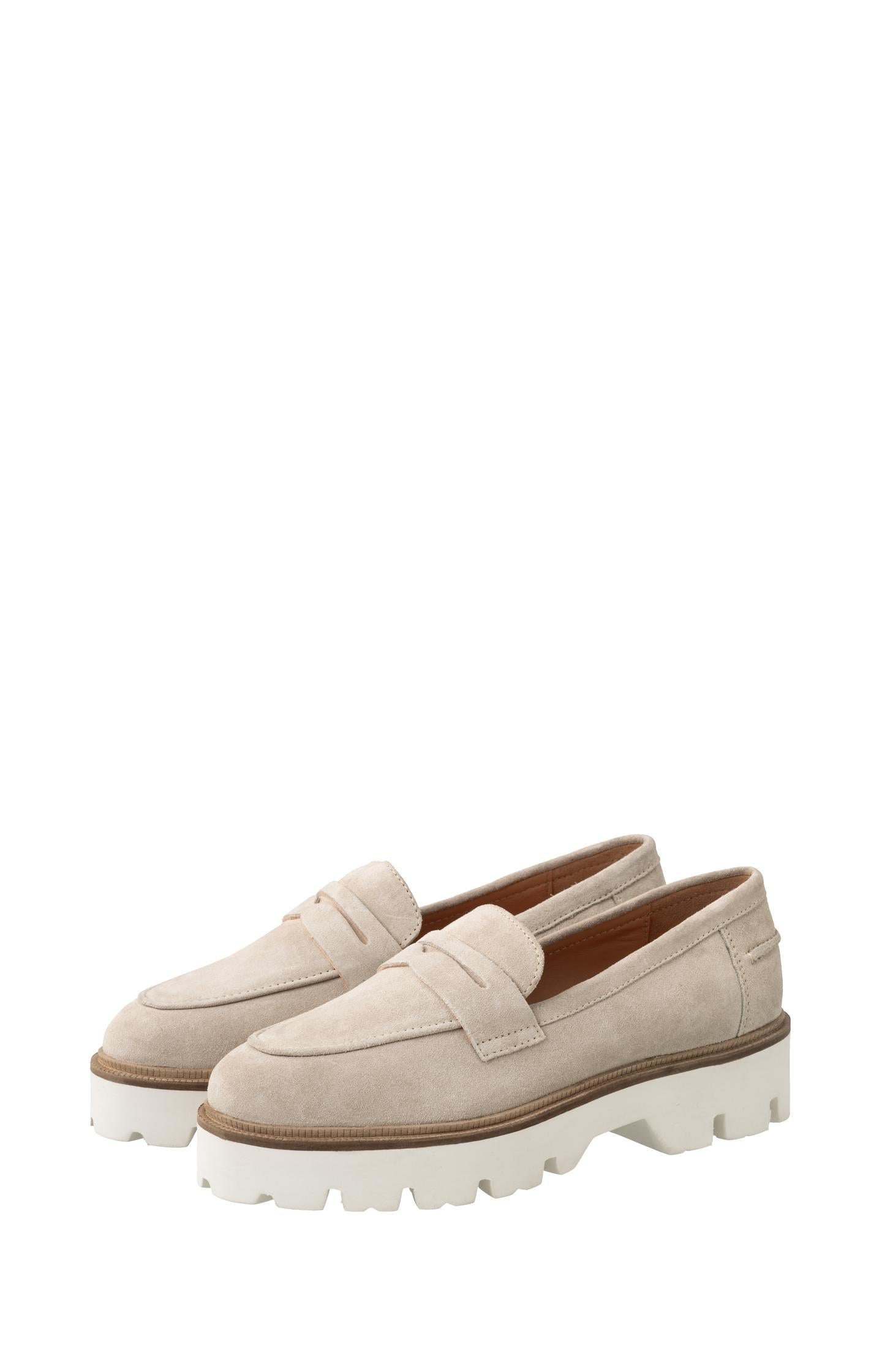 Suede loafer with chunky sole - Winter Twig Beige - Type: product