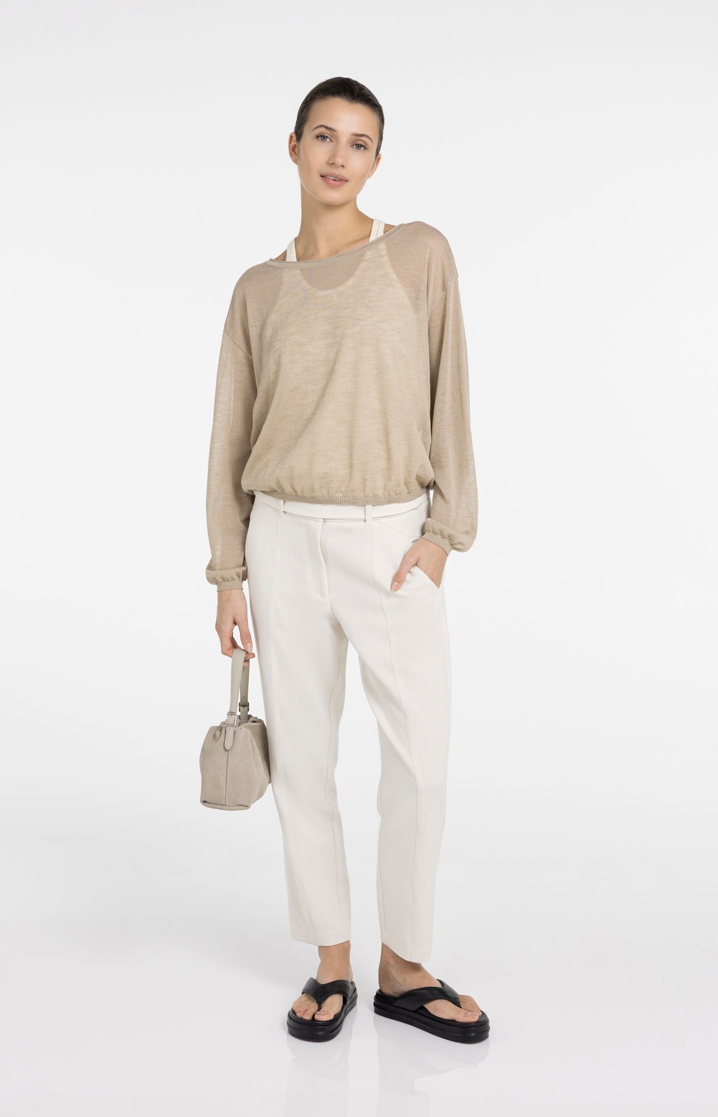 Suede mini bag with long and short strap - Type: lookbook