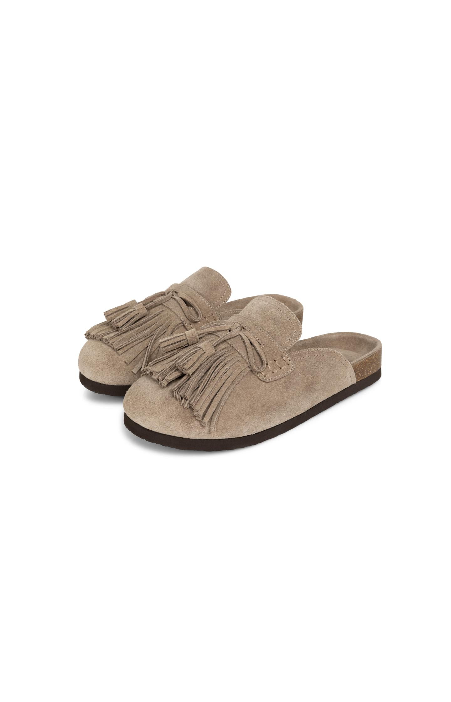 Suede mules with tassels - Type: product