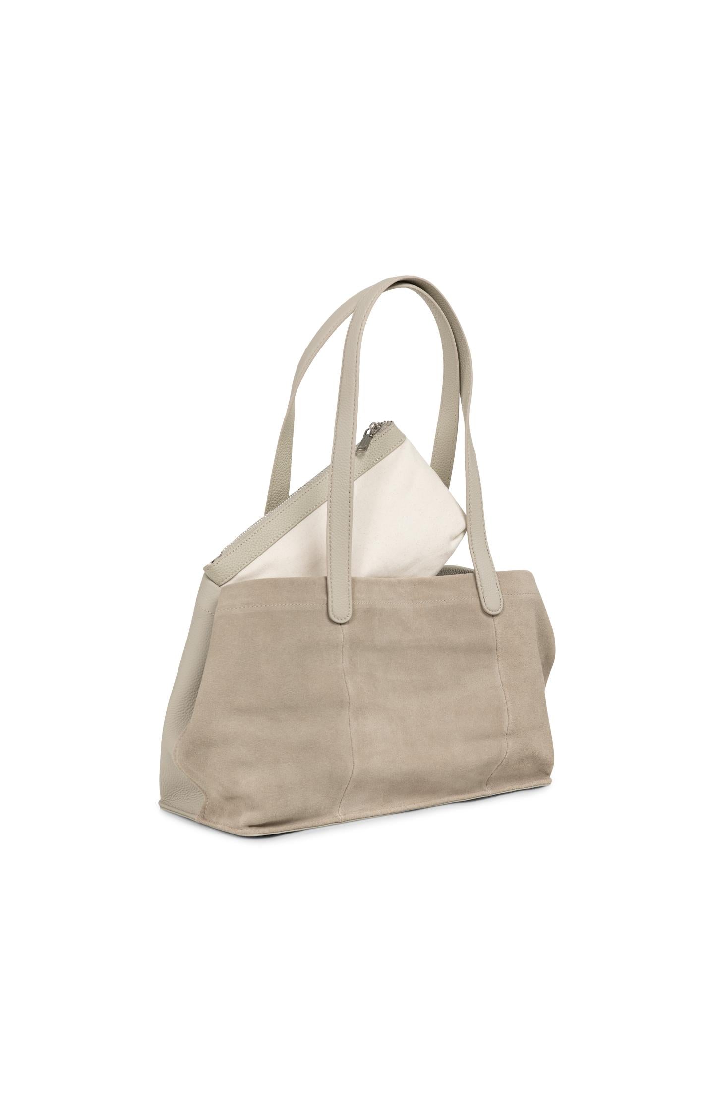 Suede shopper bag