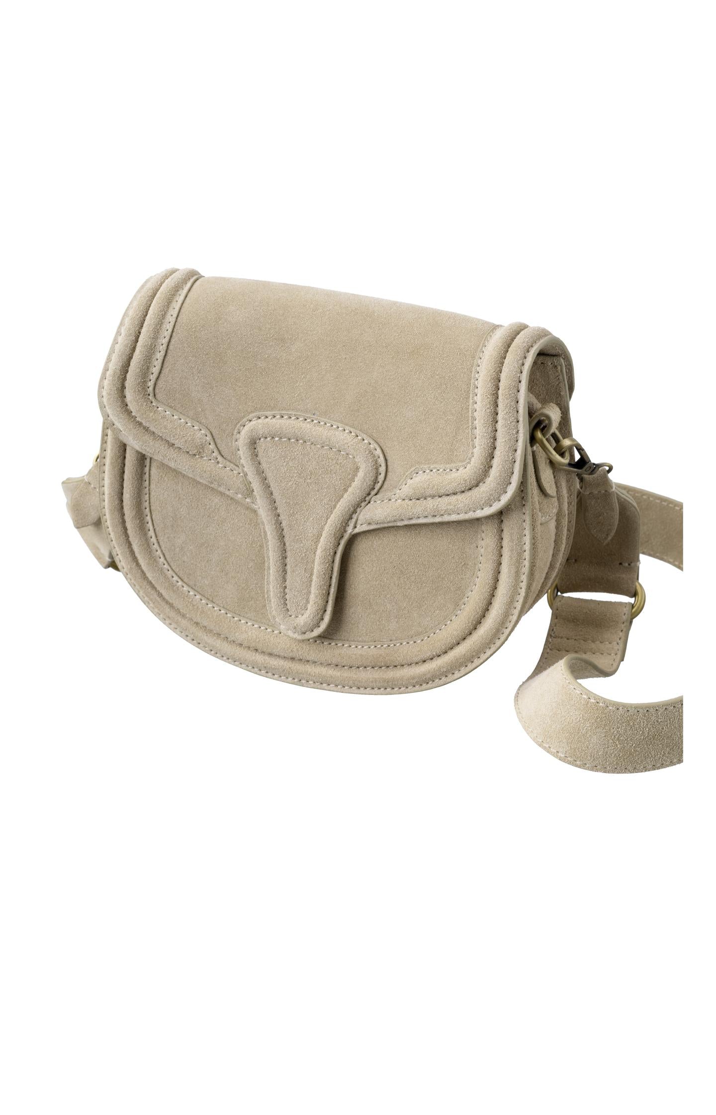 Suede shoulder bag with adjustable strap - Field Of Rye Green