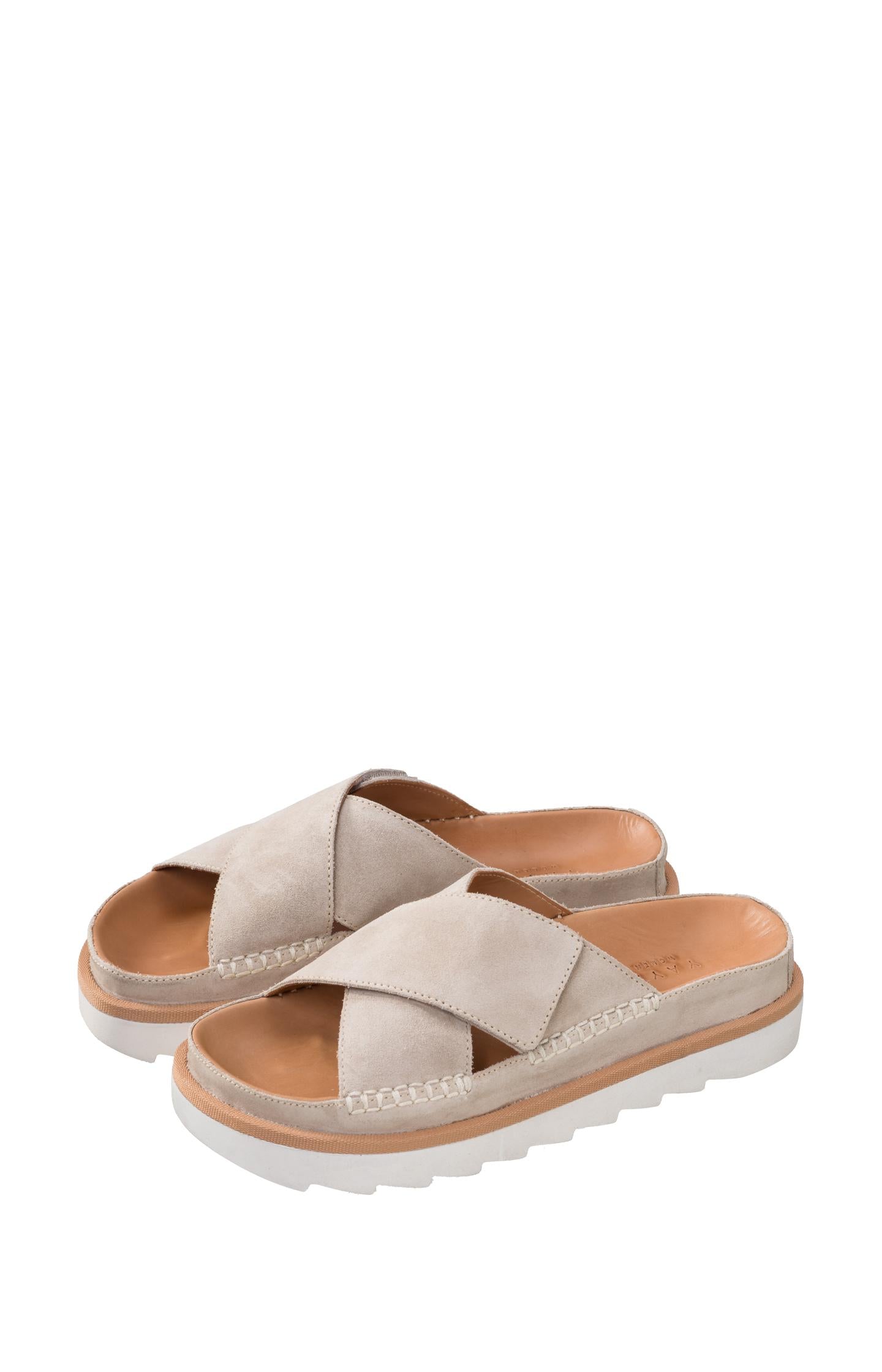 Suede slipper with crossed straps - Type: product