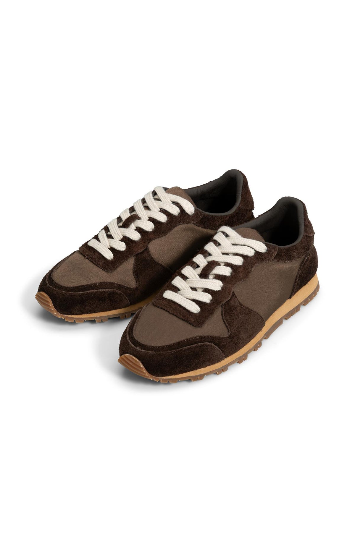 Suede sneakers with contrasting details - Cocoa Brown