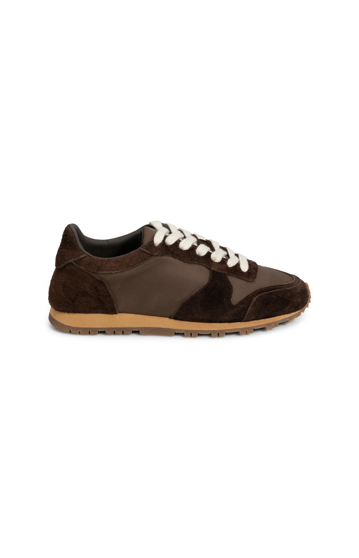 Suede sneakers with contrasting details - Cocoa Brown